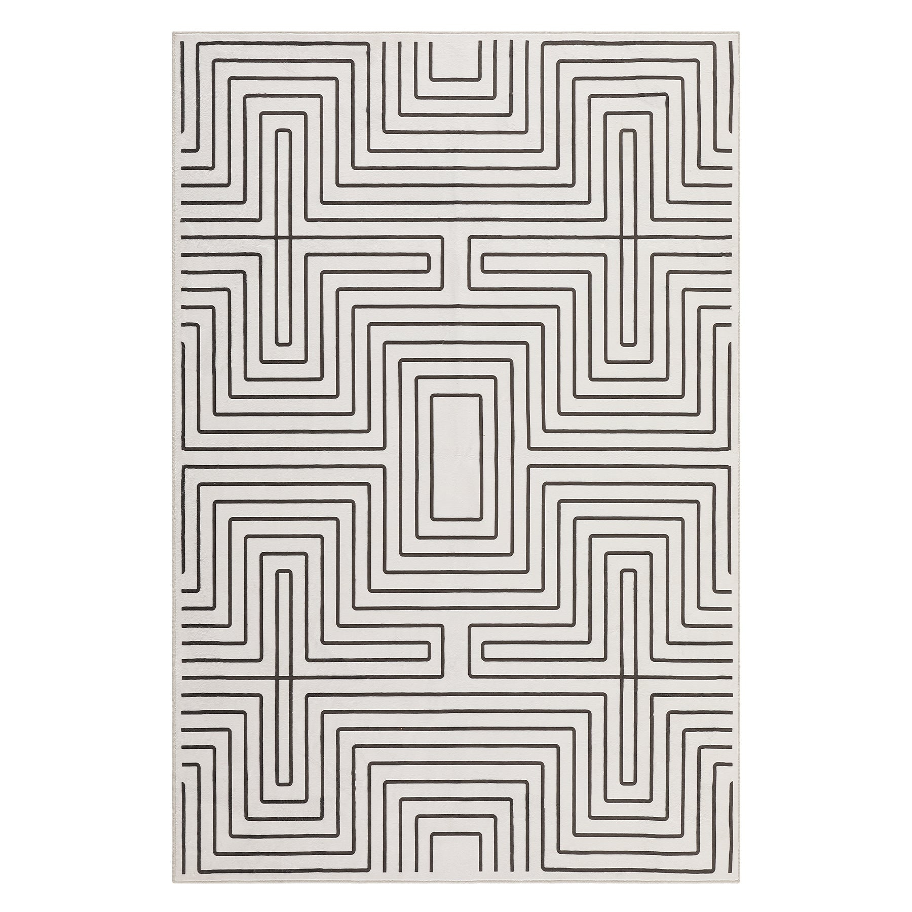 Tribesigns Tappeto a pelo corto con motivo geometrico, 160x230/200x300 cm, con retro antiscivolo, lavabile fino a 30°C, ideale per soggiorno e camera da letto, certificato OEKO-TEX.