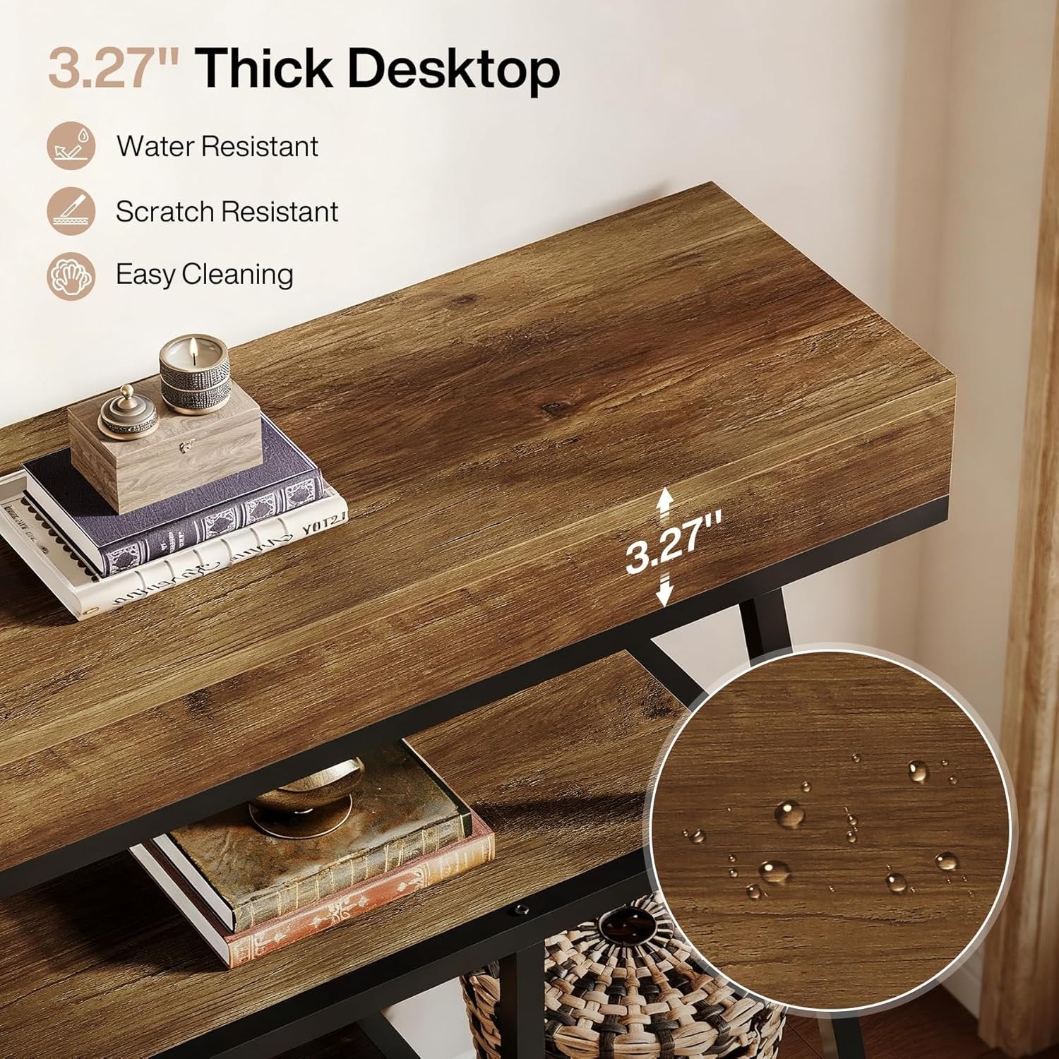 Tribesigns 105 cm Tavolo Consolle, Consolle Ingresso Stretta con 4 ripiani per Corridoio