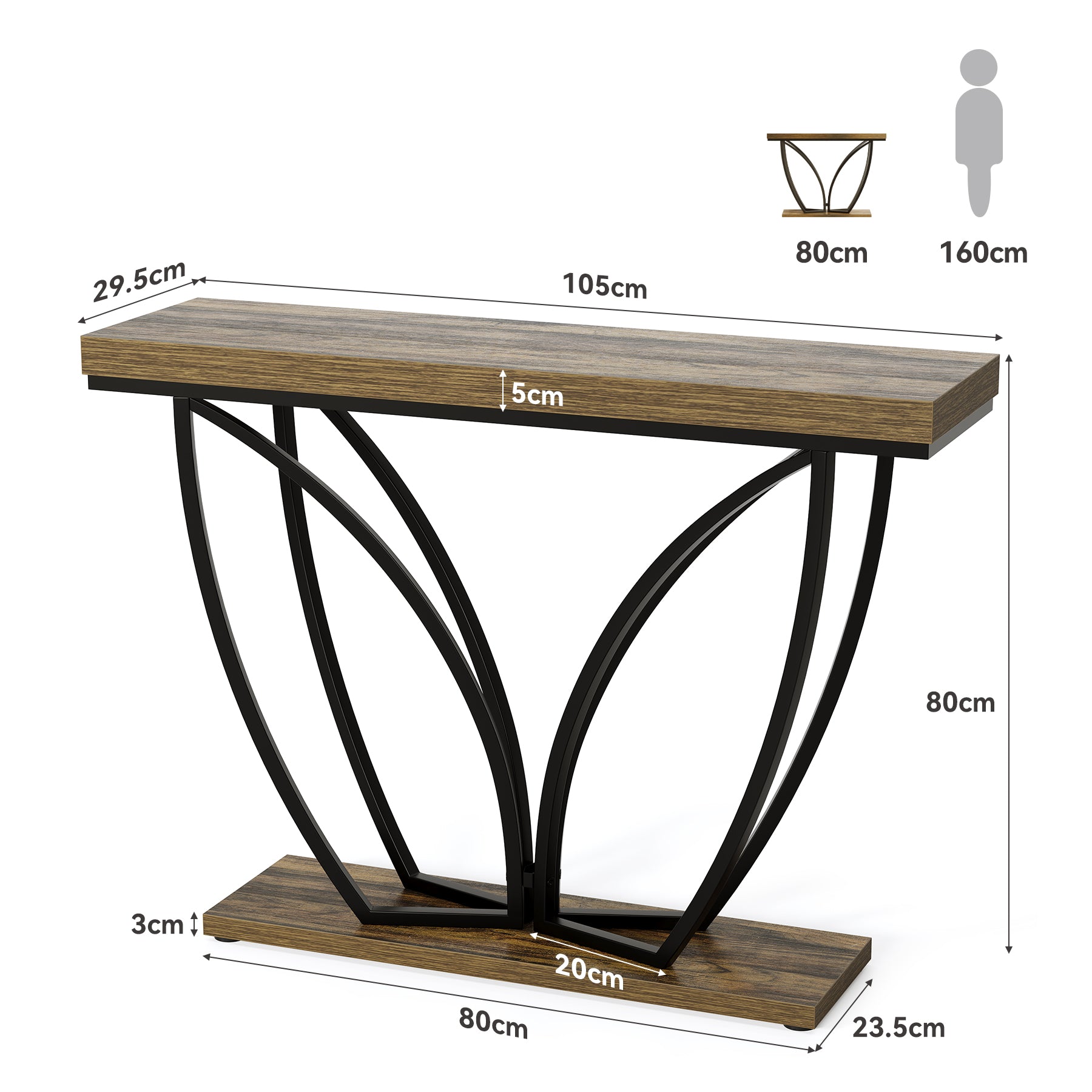 Tribesigns 105 cm Tavolo consolle, Tavolino da caffè per corridoio e soggiorno