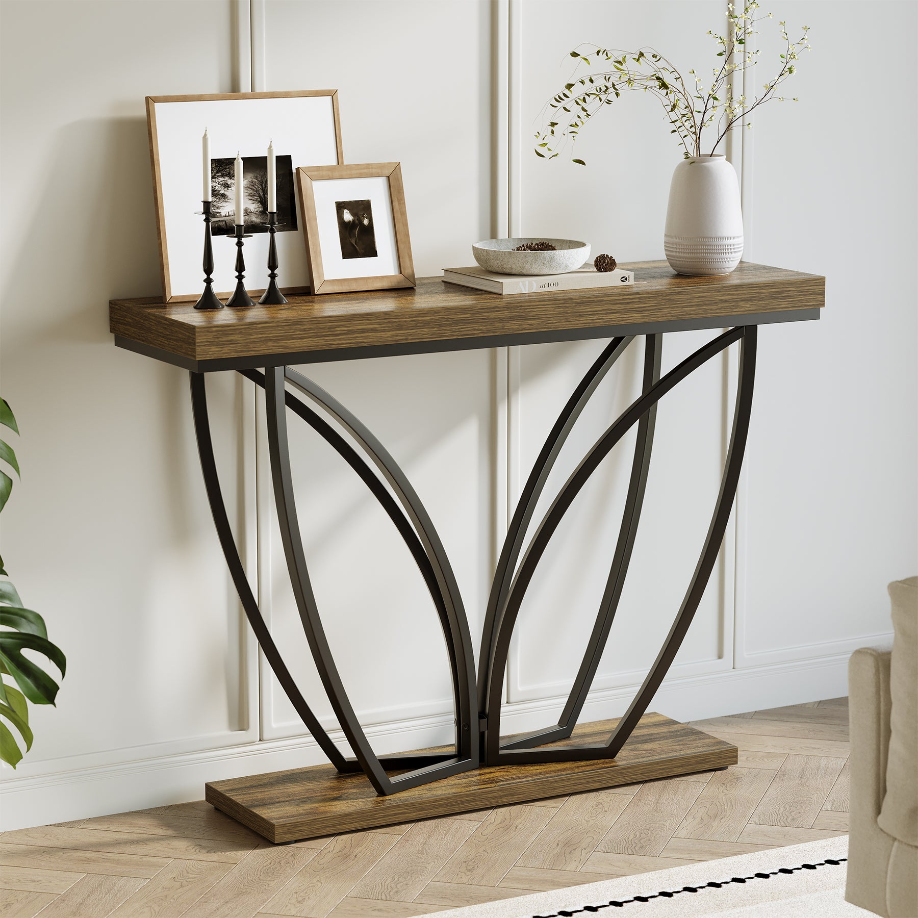 Tribesigns 105 cm Tavolo consolle, Tavolino da caffè per corridoio e soggiorno