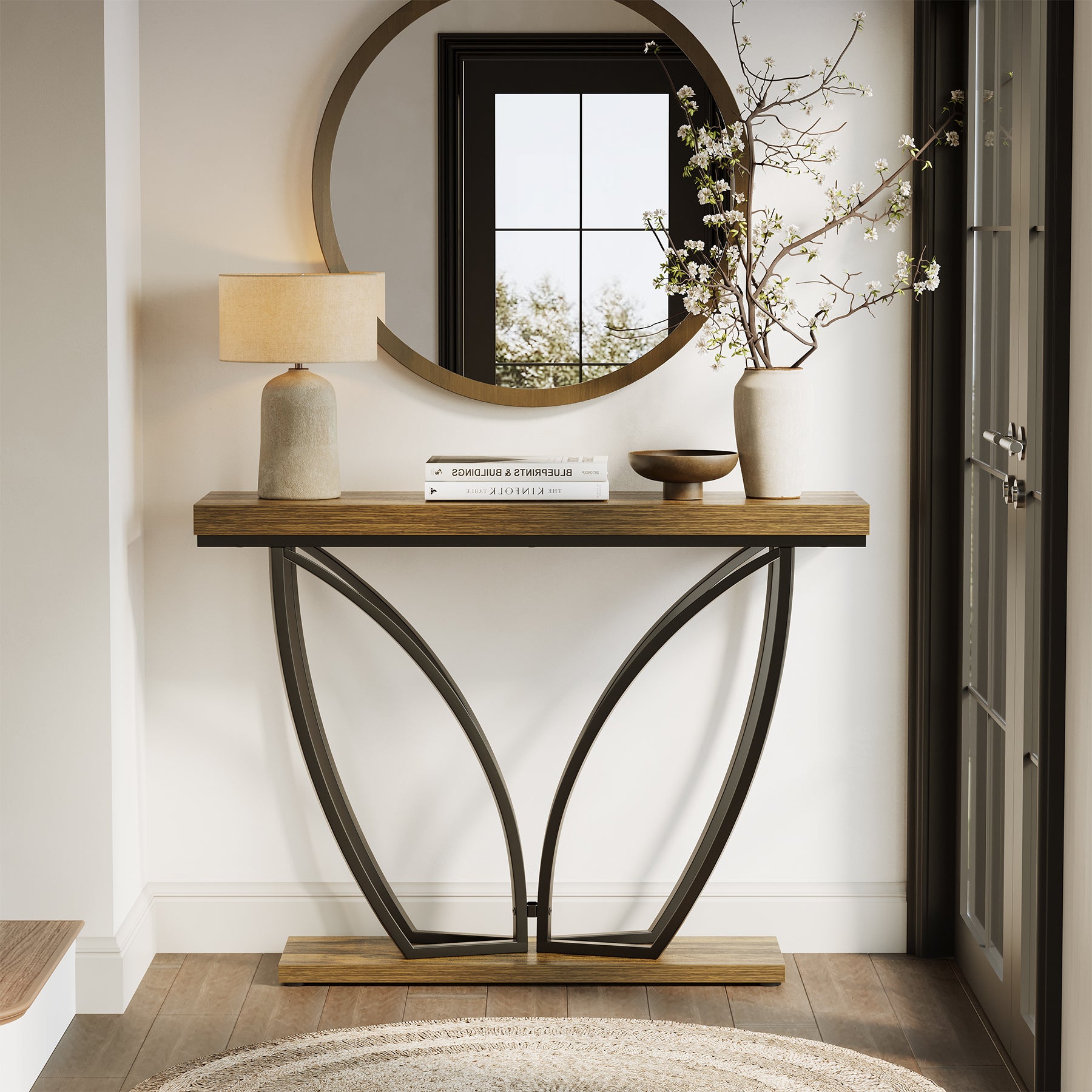 Tribesigns 105 cm Tavolo consolle, Tavolino da caffè per corridoio e soggiorno