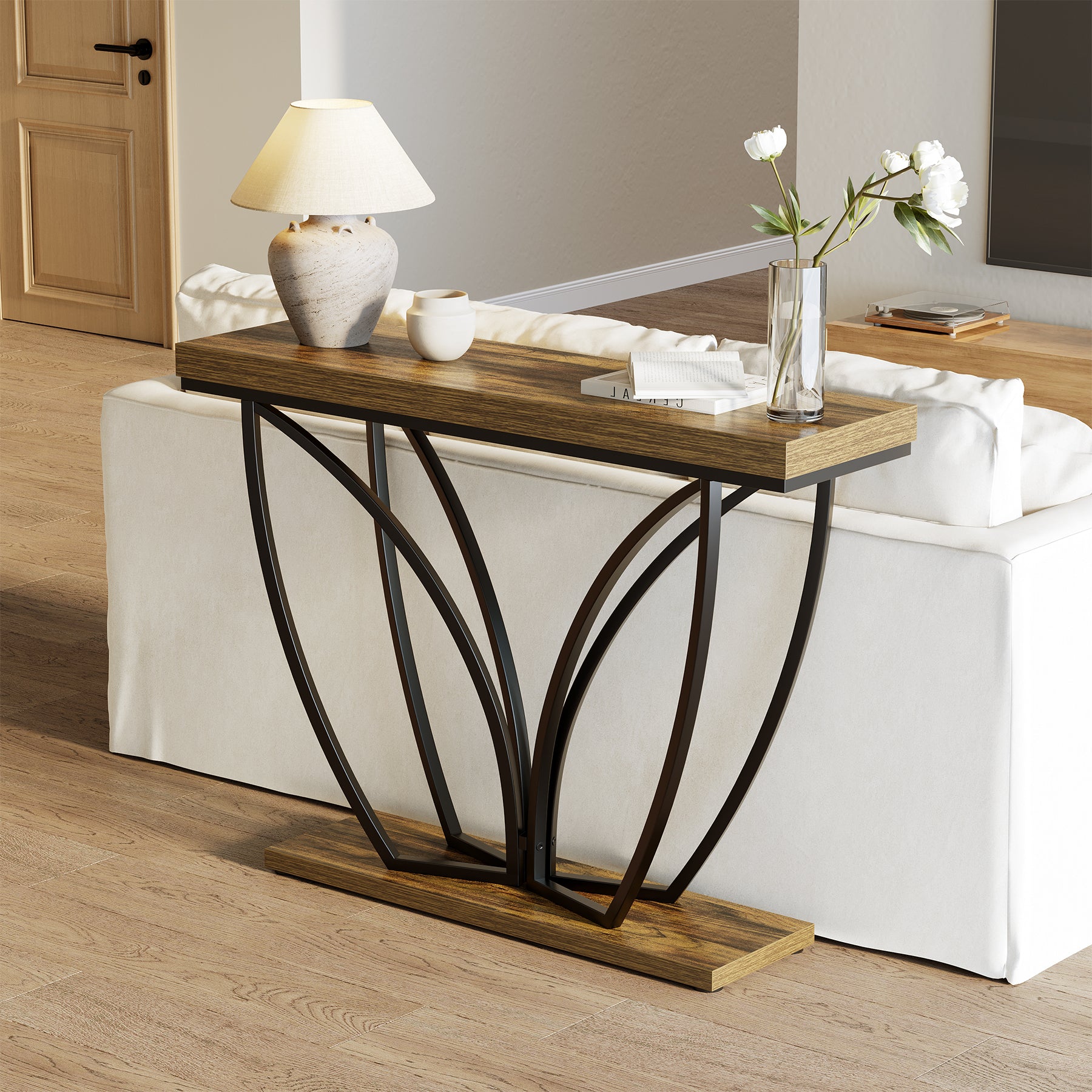 Tribesigns 105 cm Tavolo consolle, Tavolino da caffè per corridoio e soggiorno