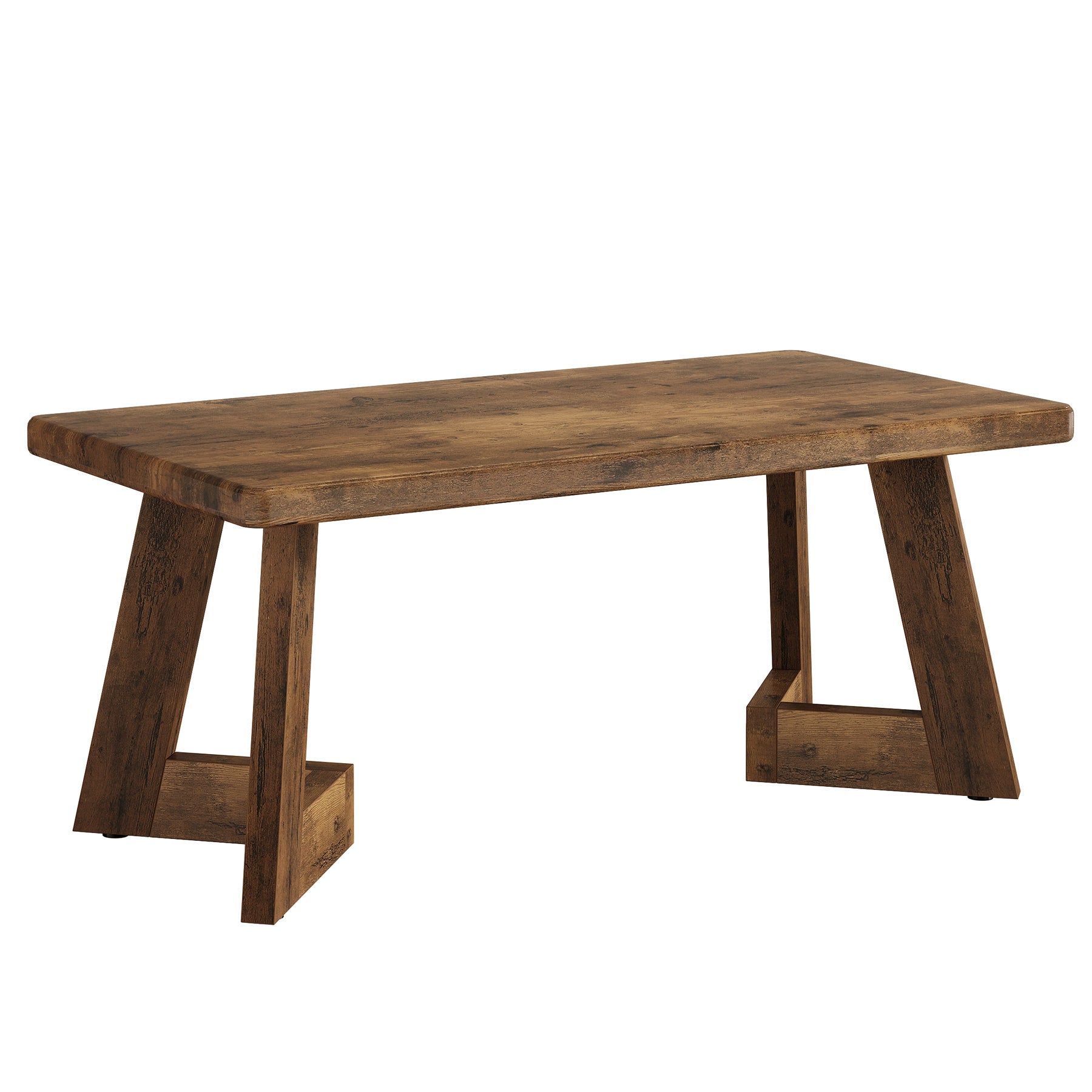 Tribesigns 120 cm Tavolino da caffè, tavolino centrale in stile fattoria con gambe a V