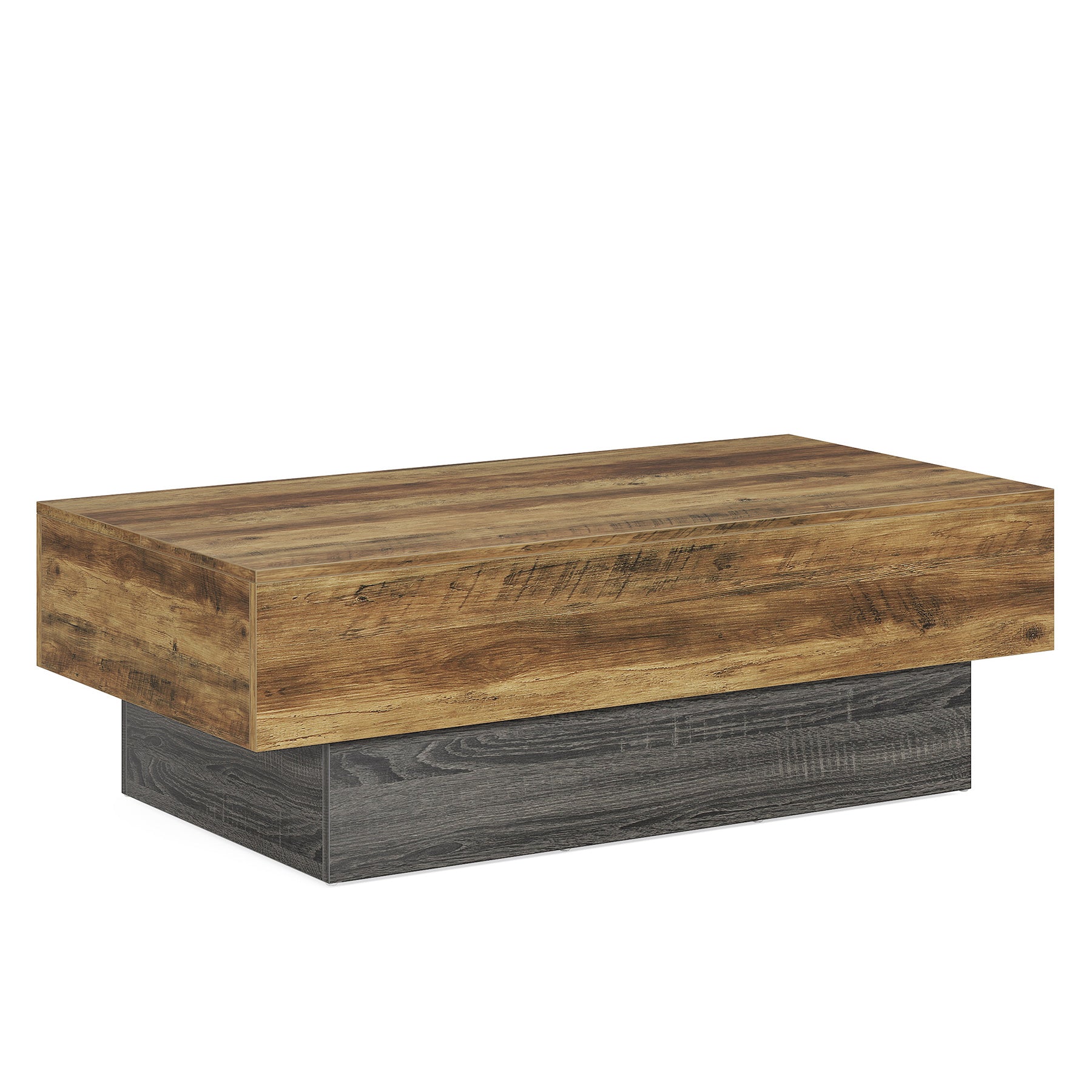 Tribesigns 140 cm Tavolino da Caffè, Grande Rettangolare Tavolino da tè con Telaio Grigio