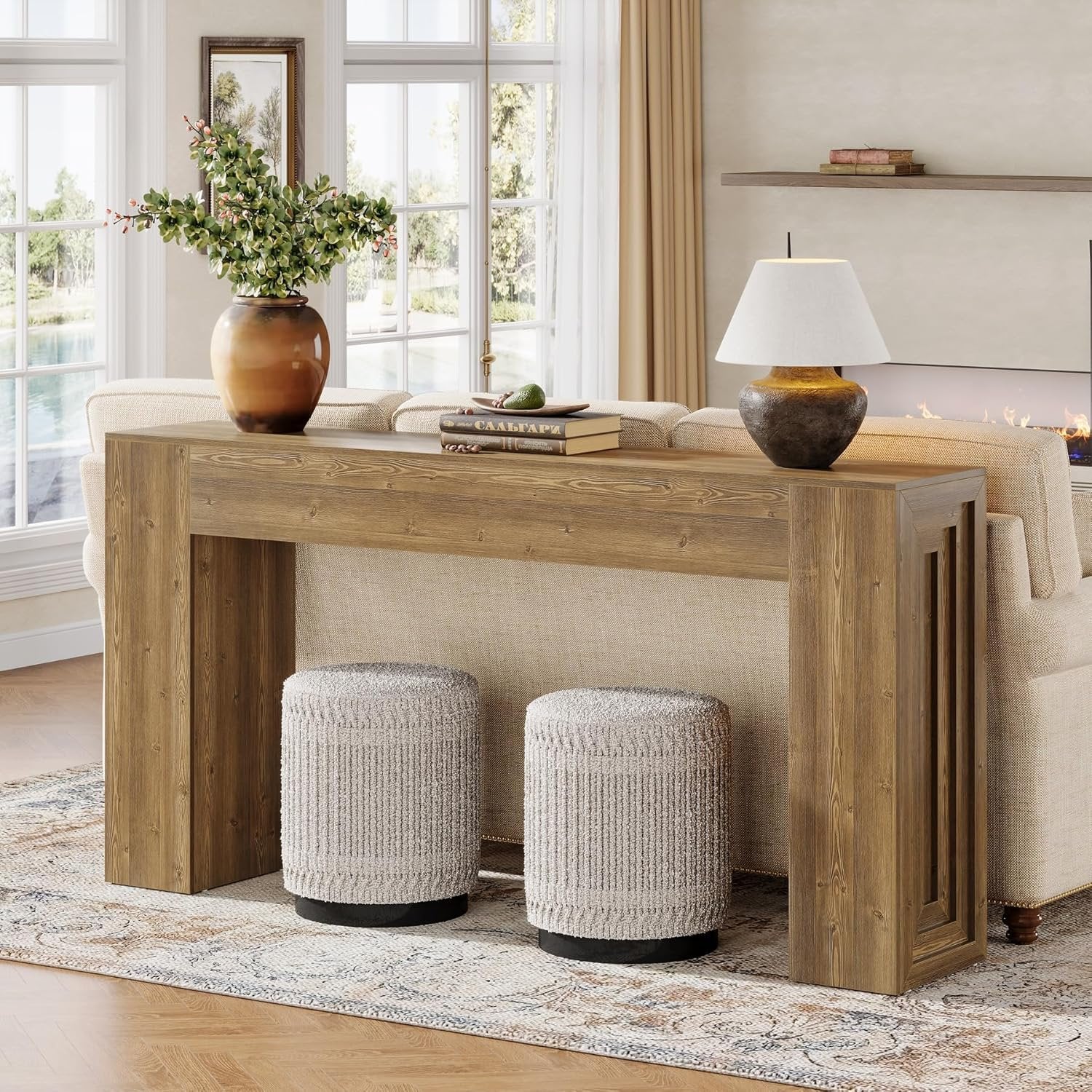 Tribesigns 160 cm Tavolo consolle, ingresso rettangolare tavolo da corridoio dietro il divano