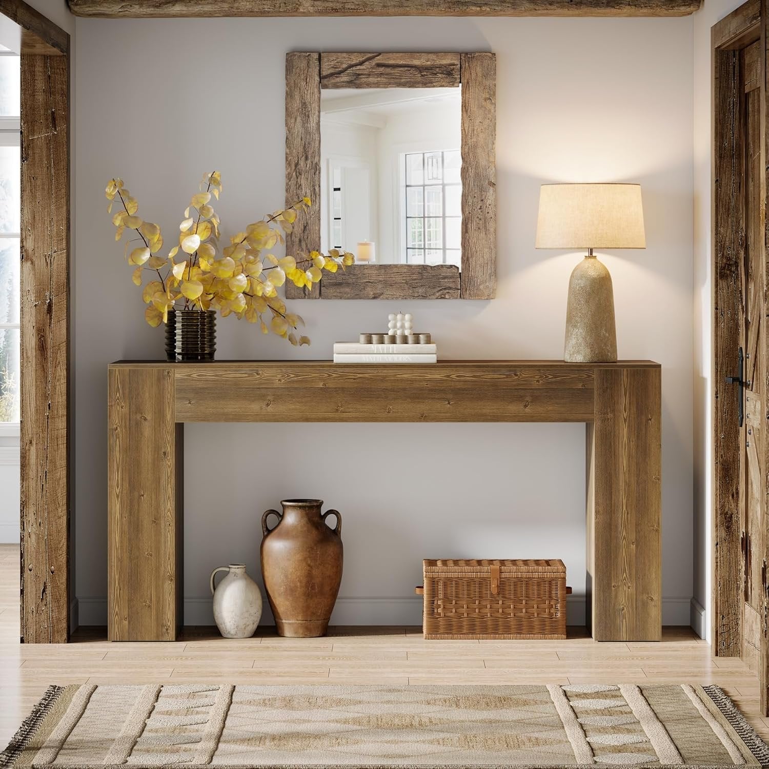 Tribesigns 160 cm Tavolo consolle, ingresso rettangolare tavolo da corridoio dietro il divano