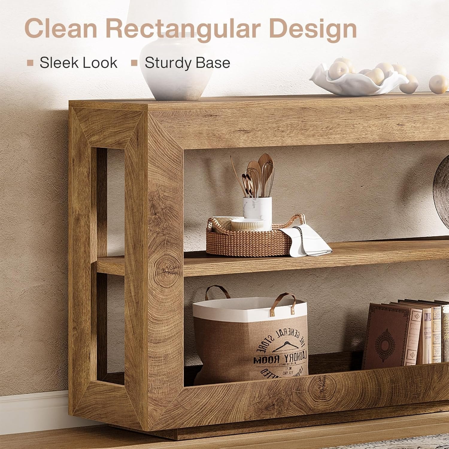 Tribesigns 160 cm Tavolo consolle, tavolino da divano con 3 ripiani per ingresso