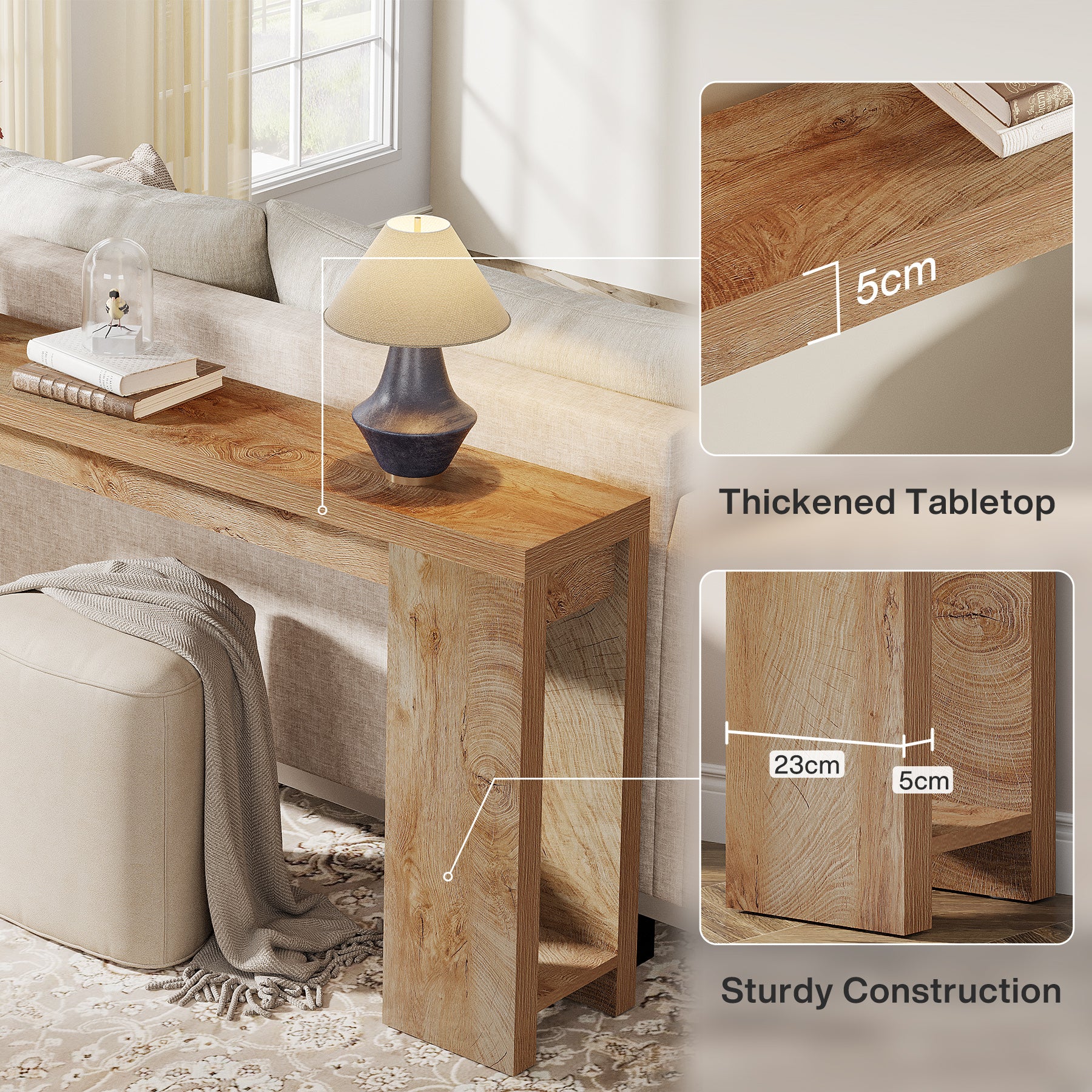 Tribesigns 160 cm tavolo consolle, tavolo divano fattoria tavolo ingresso accento