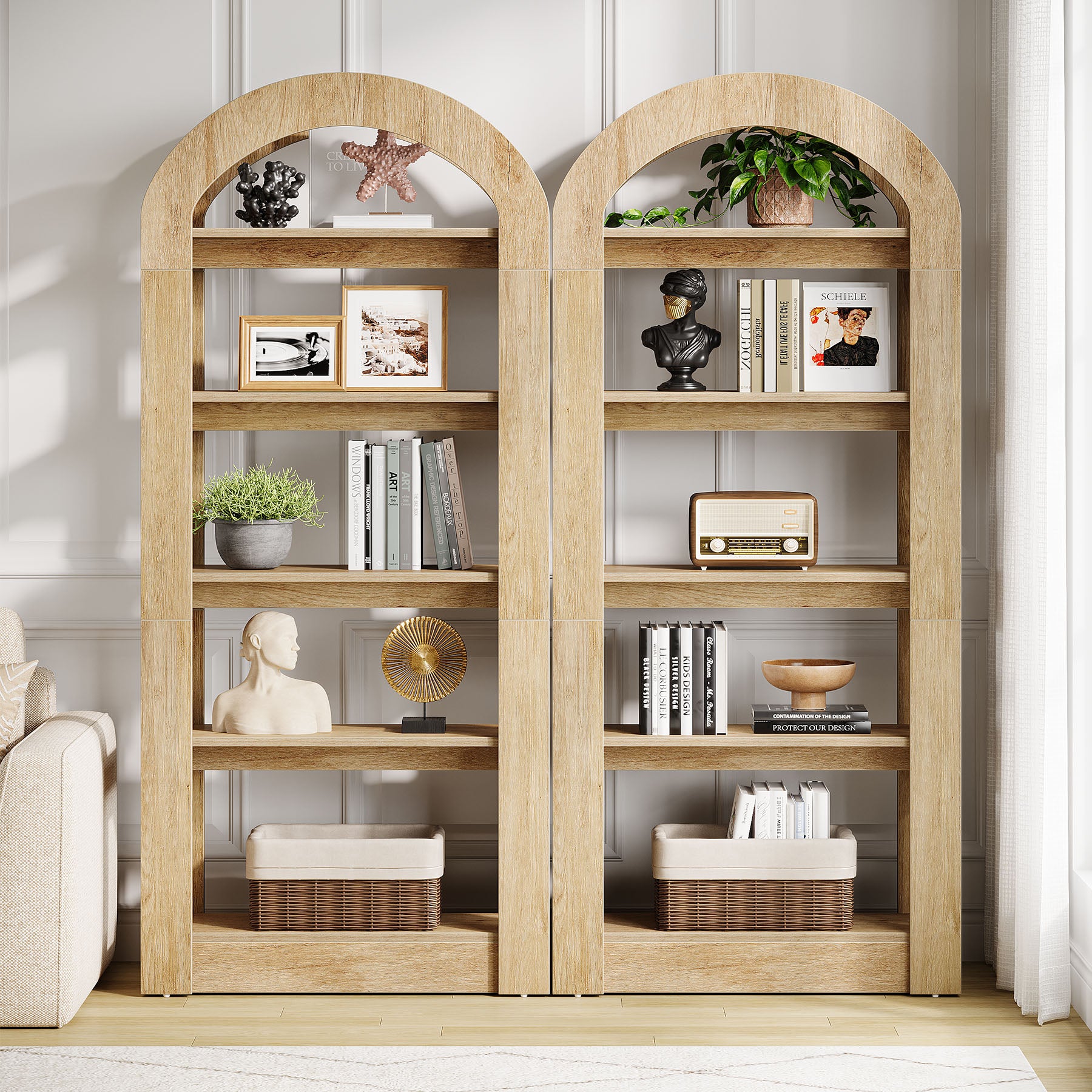 Tribesigns 180 cm Libreria, Libreria contenitore etagere con ripiano a 5 ripiani