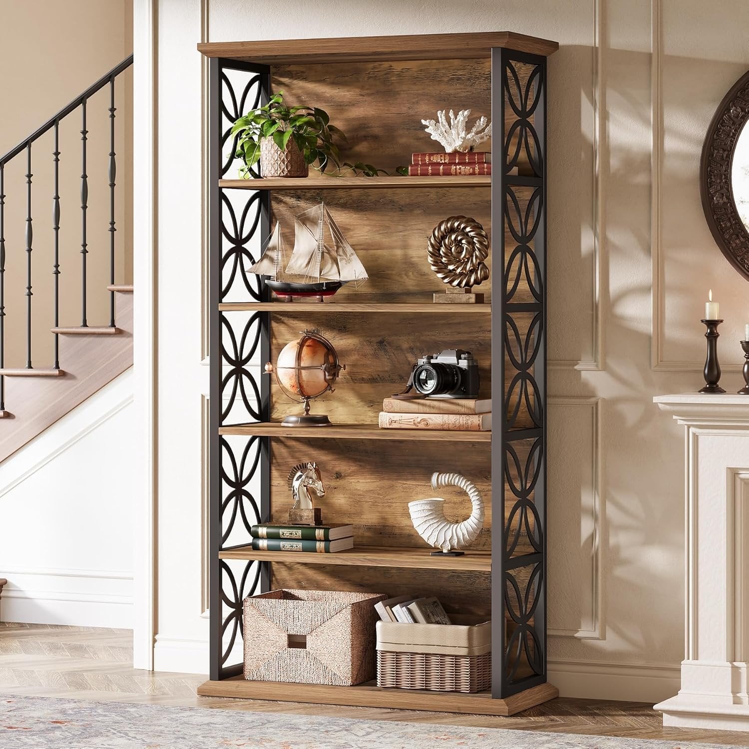 Tribesigns 180 cm Libreria, libreria ripiani aperti indipendenti a 6 ripiani