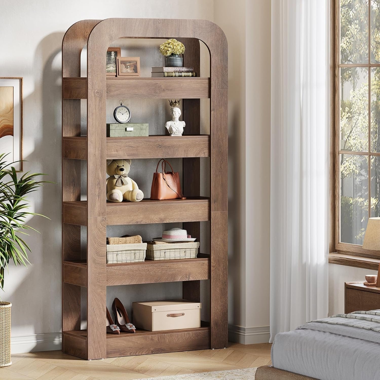 Tribesigns 180 cm Libreria, scaffale a 5 ripiani con scomparti aperti per soggiorno