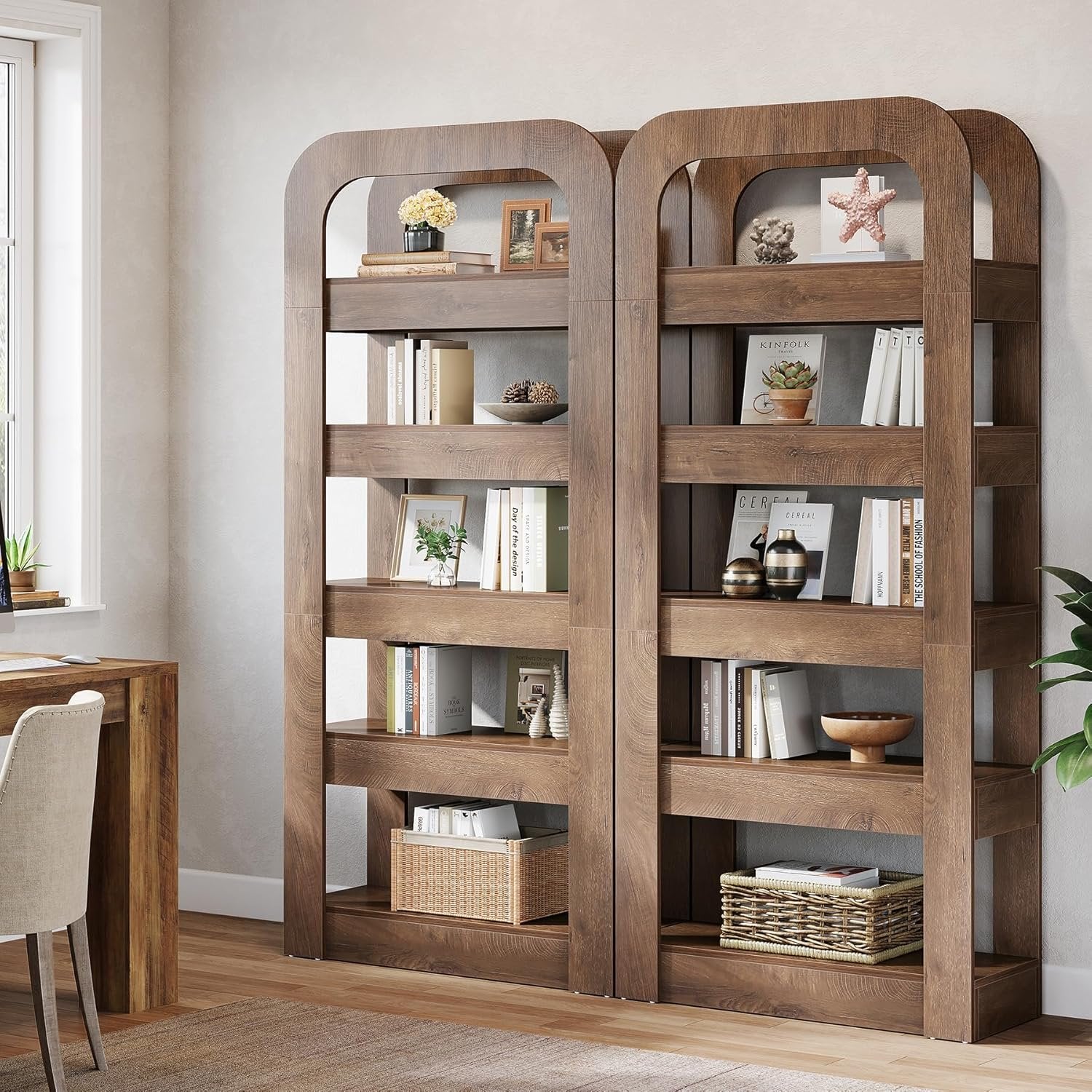 Tribesigns 180 cm Libreria, scaffale a 5 ripiani con scomparti aperti per soggiorno