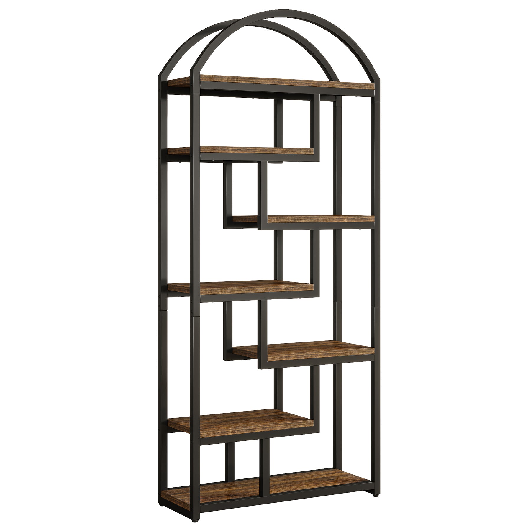 Tribesigns 180 cm Libreria, scaffale autoportante a 7 piani con struttura geometrica