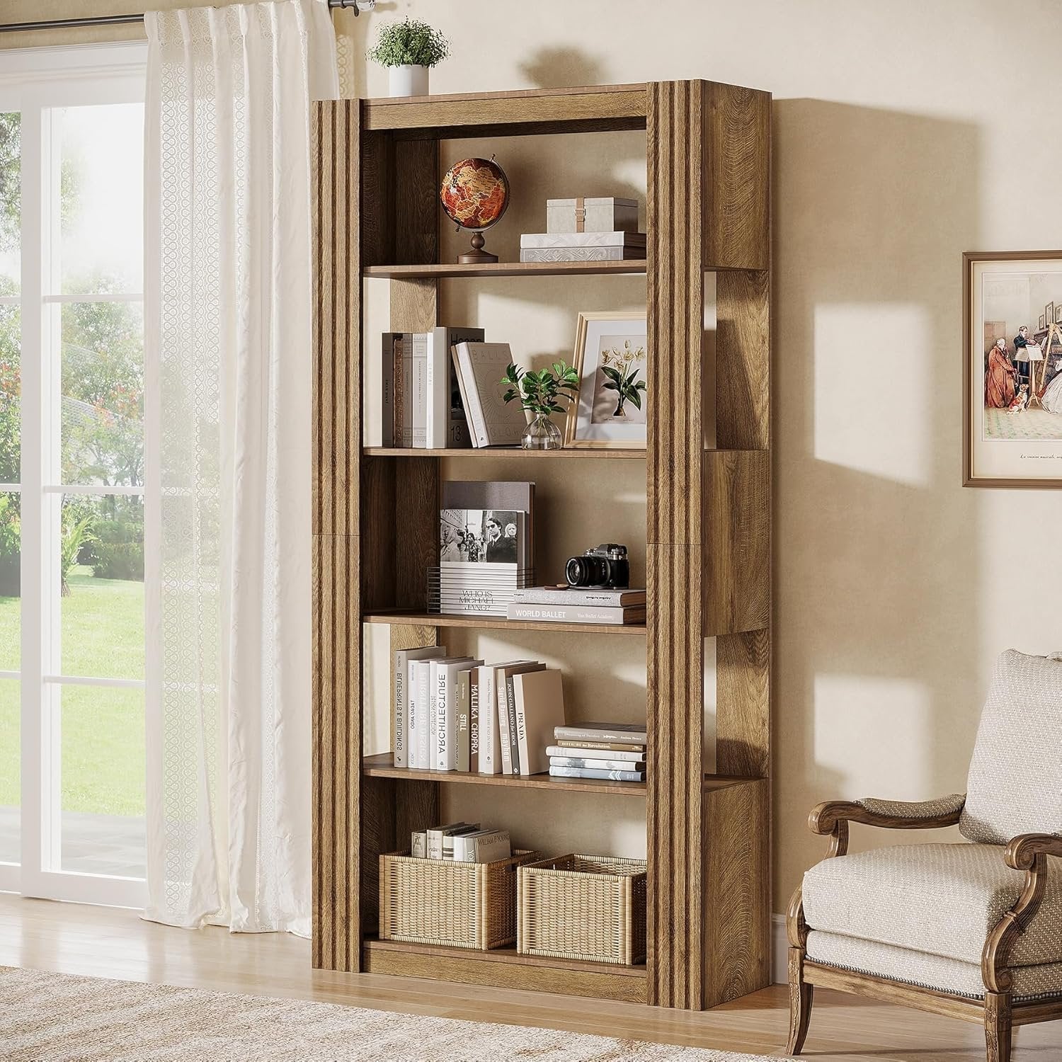 Tribesigns 180 cm Libreria, scaffale con 5 ripiani aperti per ufficio