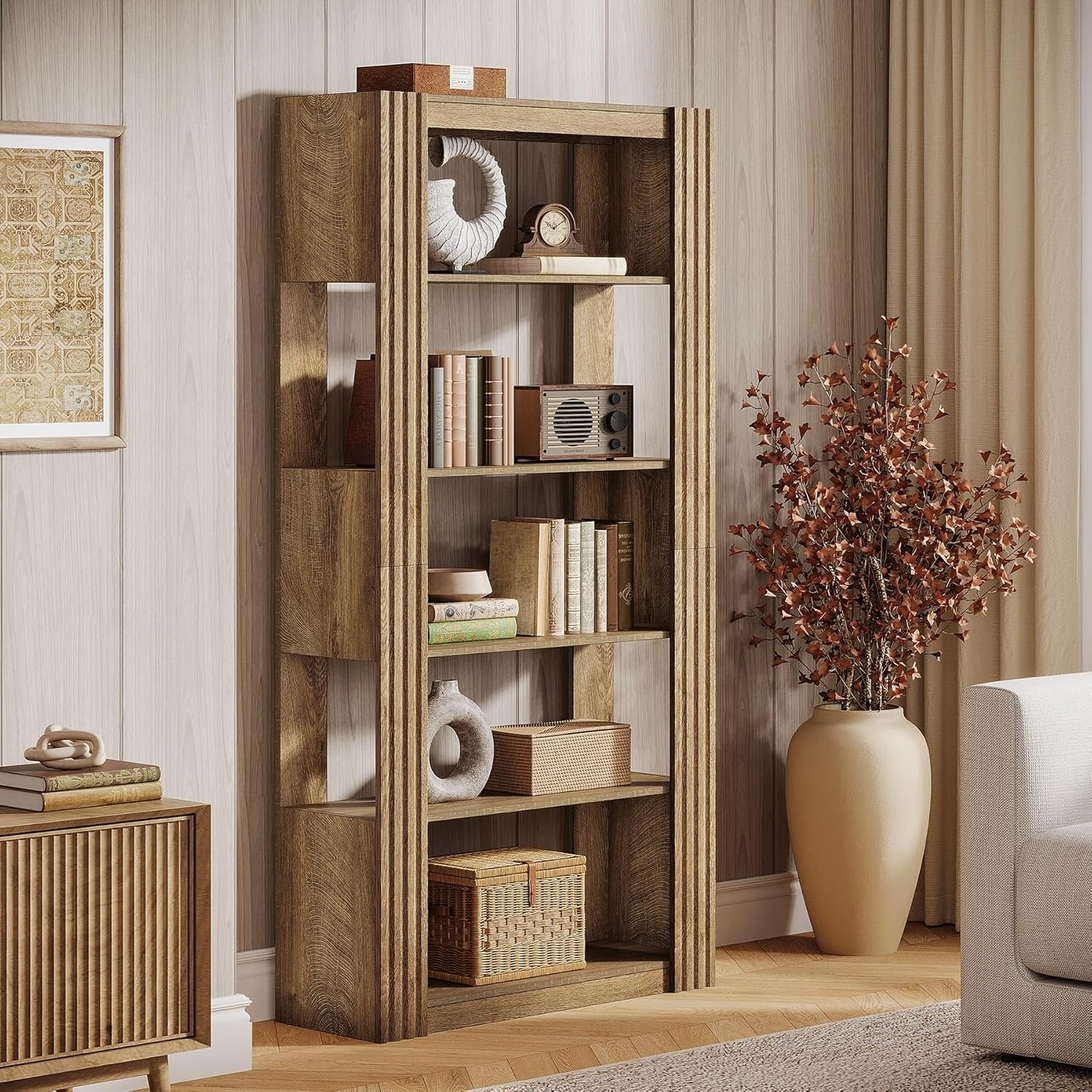 Tribesigns 180 cm Libreria, scaffale con 5 ripiani aperti per ufficio