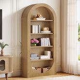 Tribesigns 180 cm Libreria, scaffali curva a 5 ripiani con ripiani aperti 3
