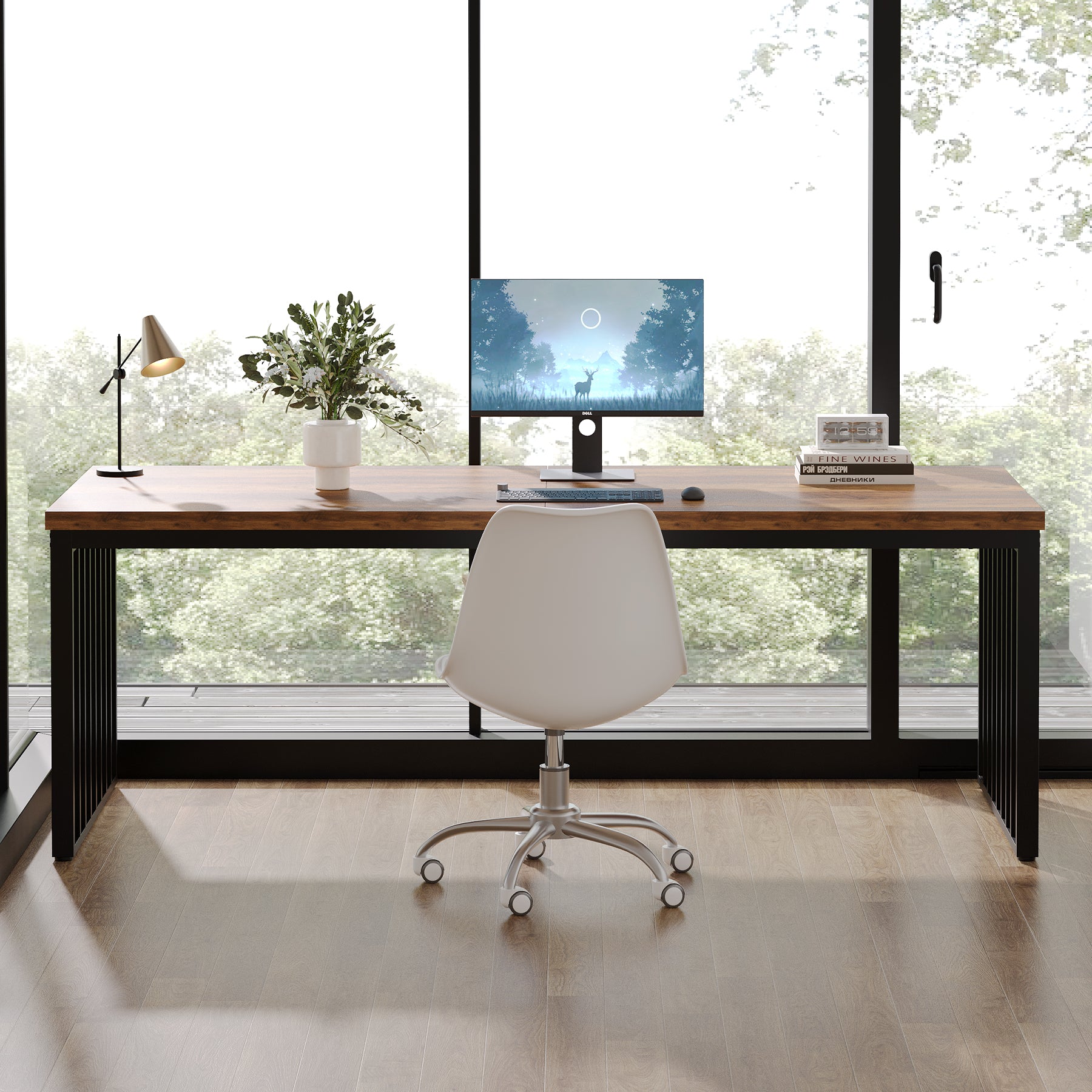 Tribesigns 180 cm scrivania, Scrivania per computer tavolo da ufficio tavolo da conferenza