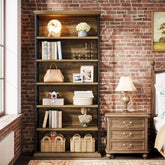 Tribesigns 185 cm Libreria,  Scaffale a 6 Ripiani con Industriale Ripiani Aperti 3