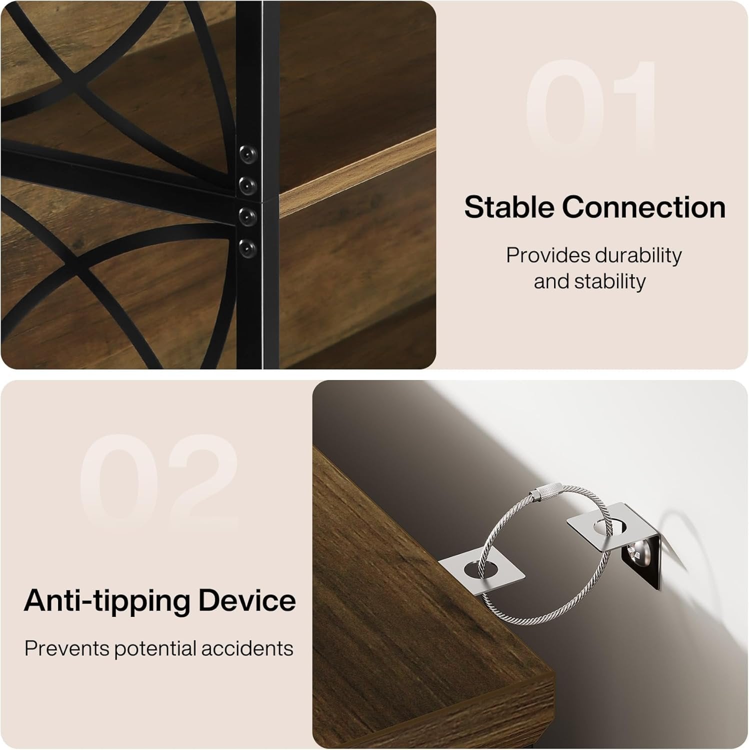 Tribesigns 185 cm Libreria,  Scaffale a 6 Ripiani con Industriale Ripiani Aperti