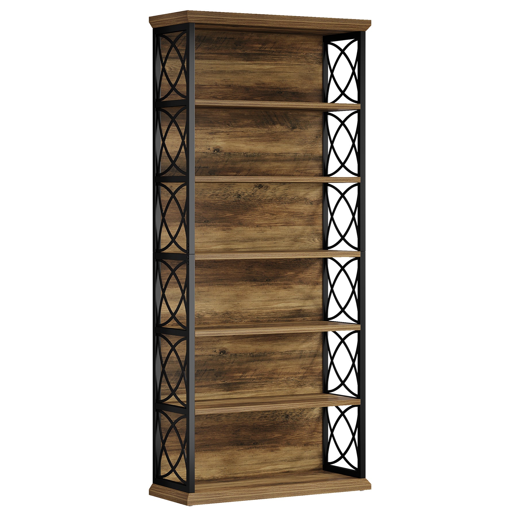 Tribesigns 185 cm Libreria,  Scaffale a 6 Ripiani con Industriale Ripiani Aperti