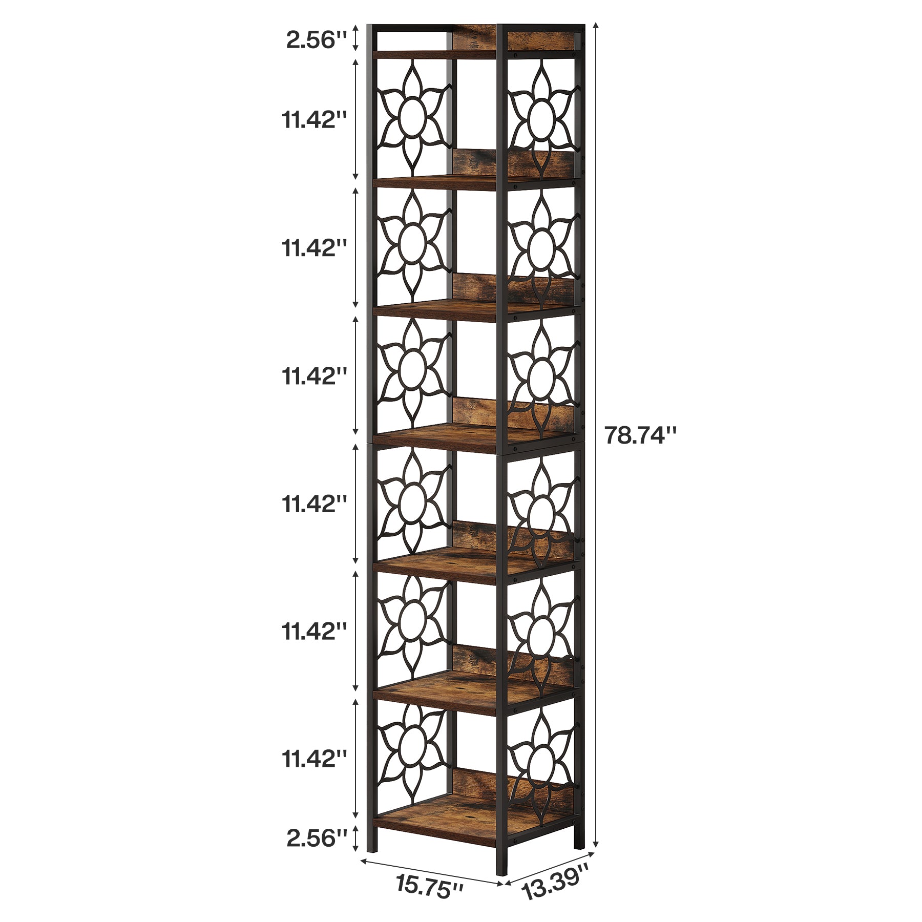 Tribesigns 200 cm Scaffale angolare, libreria industriale a 7 ripiani per soggiorno