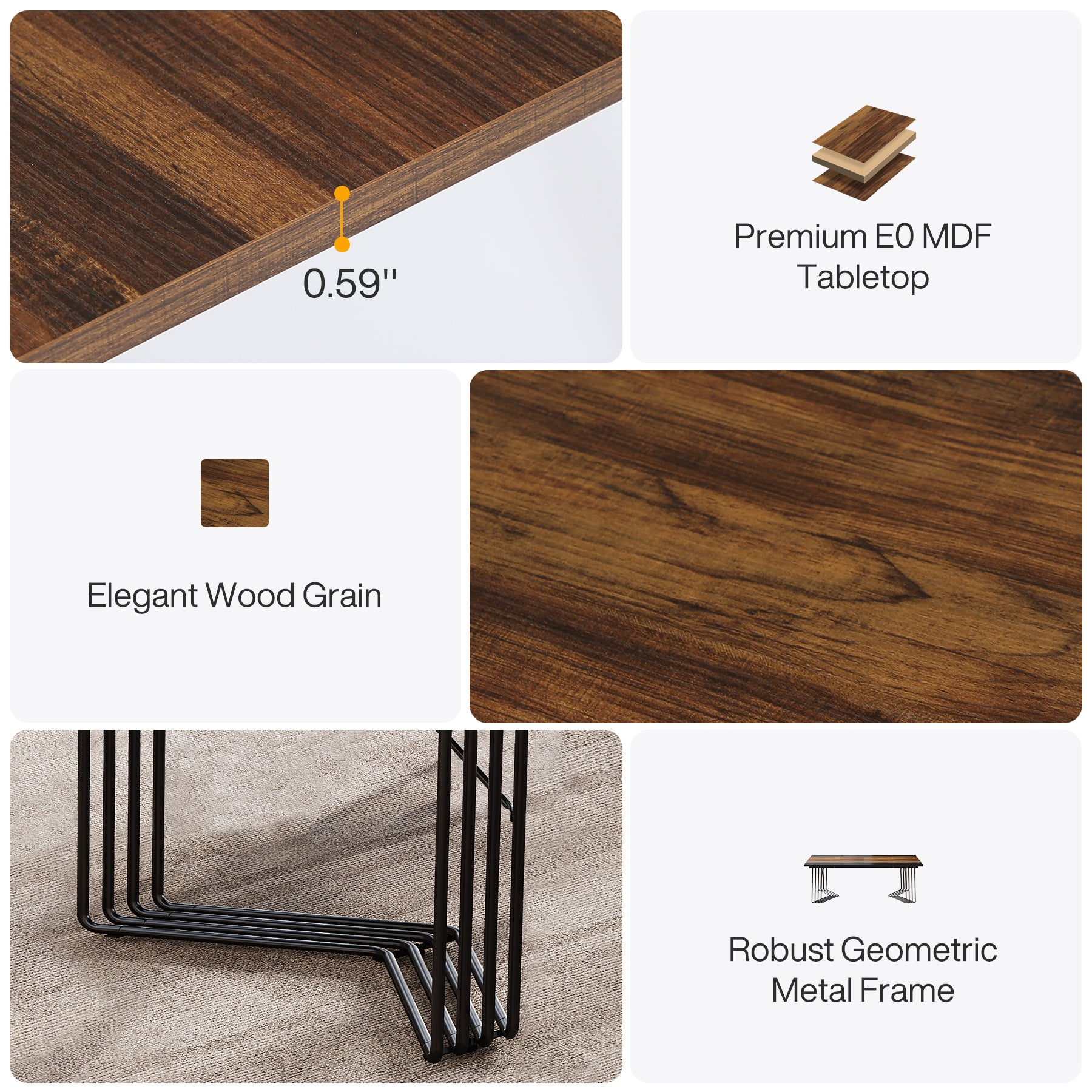 Tribesigns 200cm Scrivania per computer, tavolo da conferenza Scrivania da ufficio con base geometrica