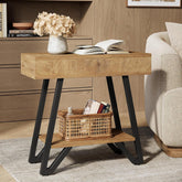 Tribesigns 60 cm Tavolino, tavolino stretto piccolo comodino con ripiani 3