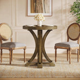 Tribesigns 60 cm Tavolo Da Pranzo, Tavolo Cucina Rotondo per 2 Persone in abete massiccio 3