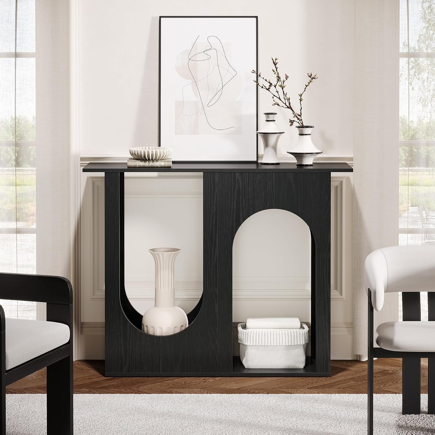 Tribesigns 90 cm Tavolo da divano, moderna sottile consolle dietro per ingresso