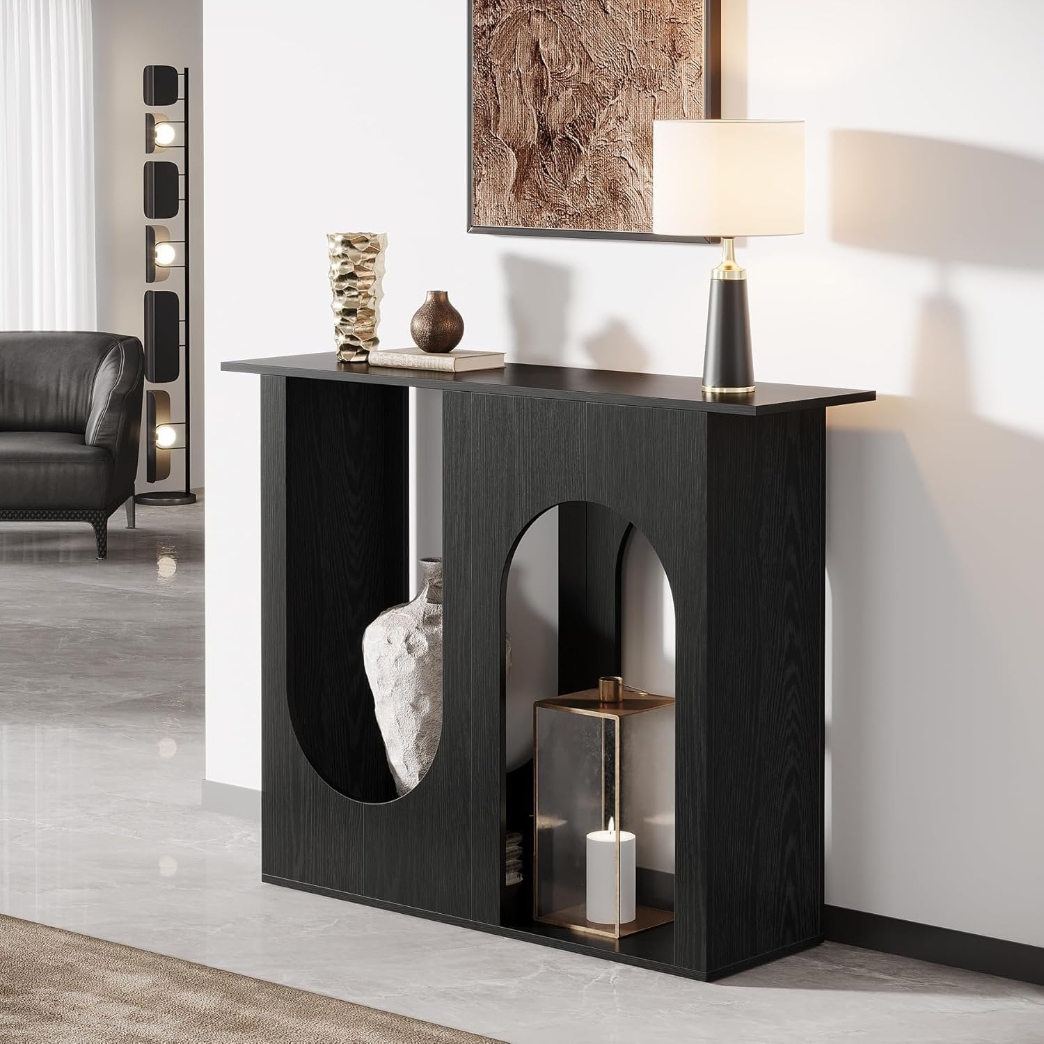 Tribesigns 90 cm Tavolo da divano, moderna sottile consolle dietro per ingresso