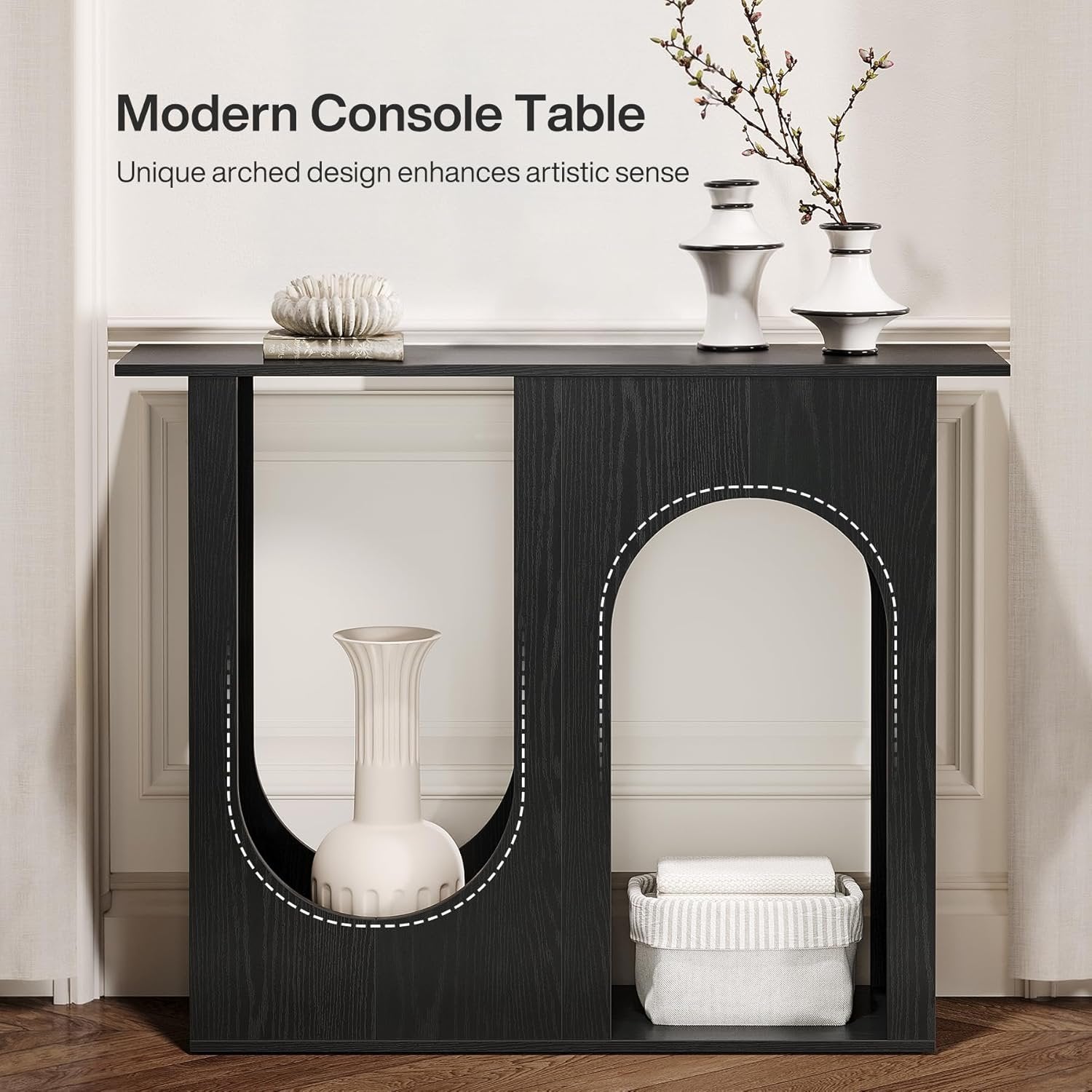 Tribesigns 90 cm Tavolo da divano, moderna sottile consolle dietro per ingresso