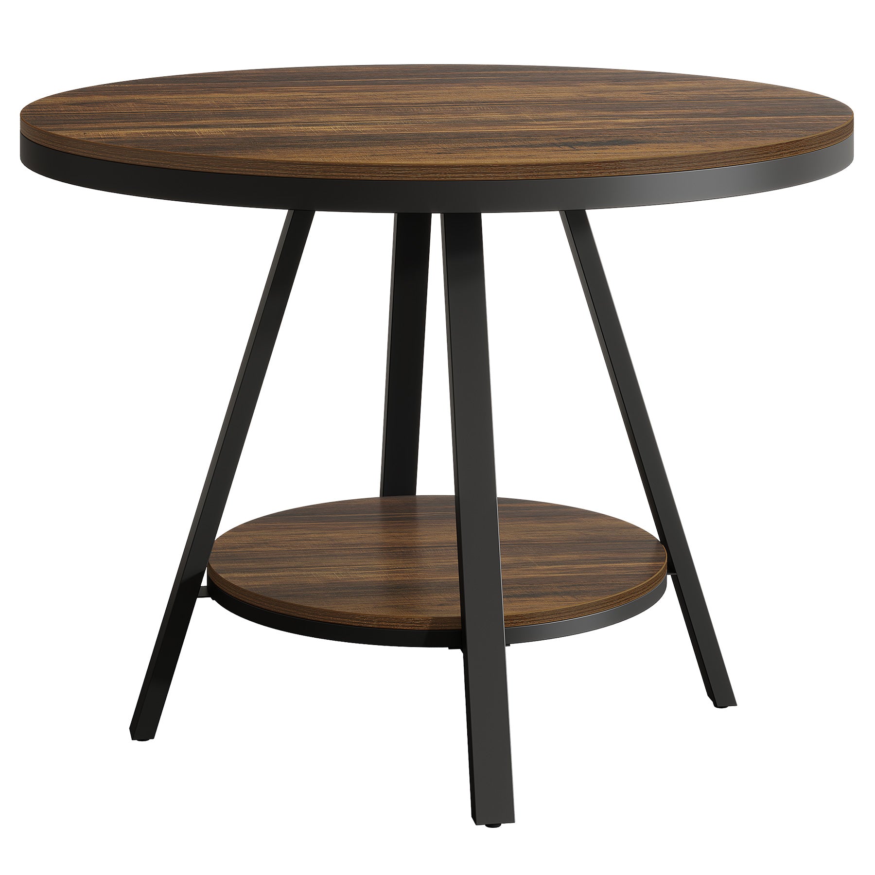 Tribesigns 90 cm Tavolo da pranzo, piccolo tavolo da cucina rotondo a 2 livelli per 2-4