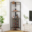 Tribesigns Corner Wine Rack, mobiletto angolare per vino a 4 ripiani con portabicchieri e ripiani