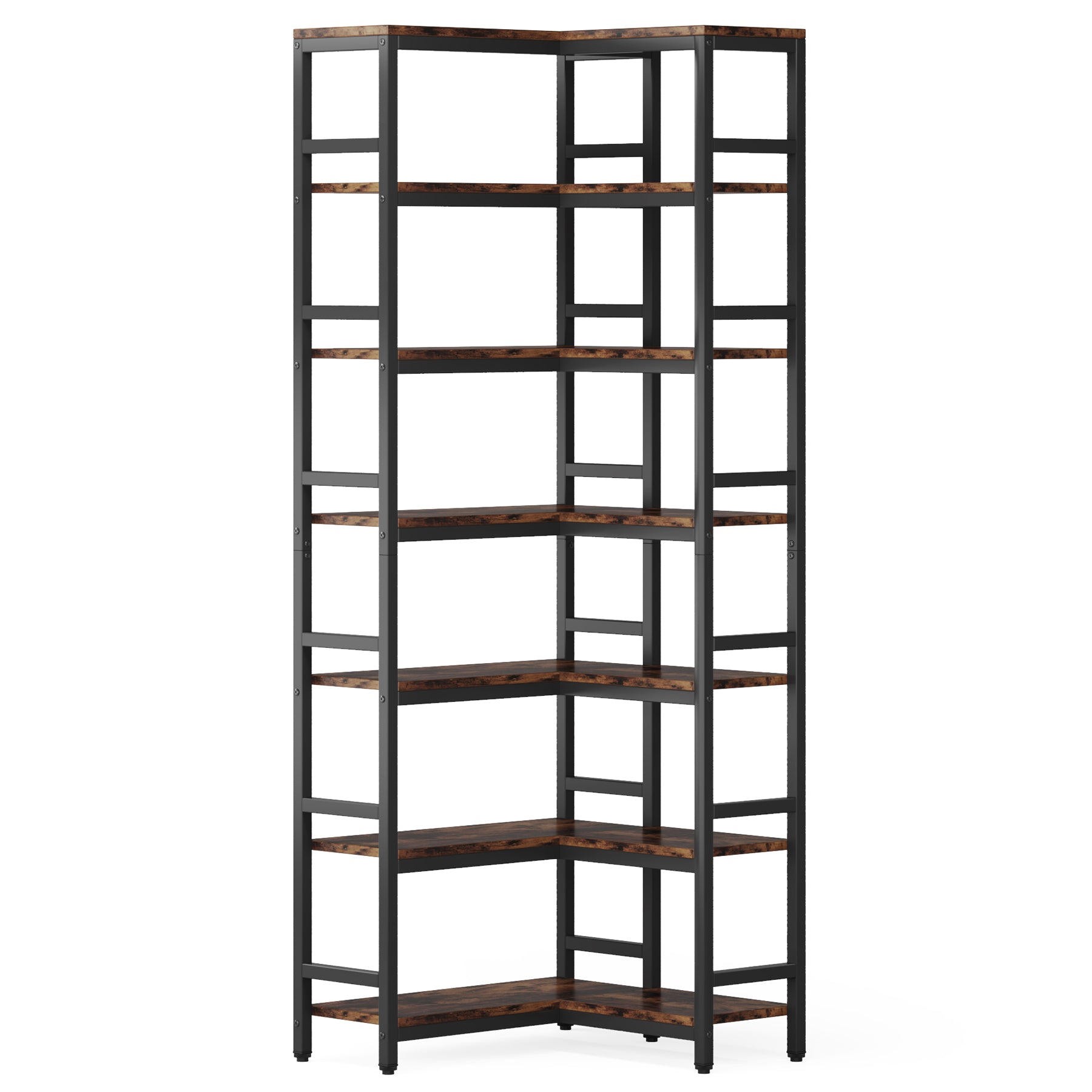 Tribesigns Grande Libreria Angolare, Scaffale Industriale da Pavimento con Struttura in Metallo