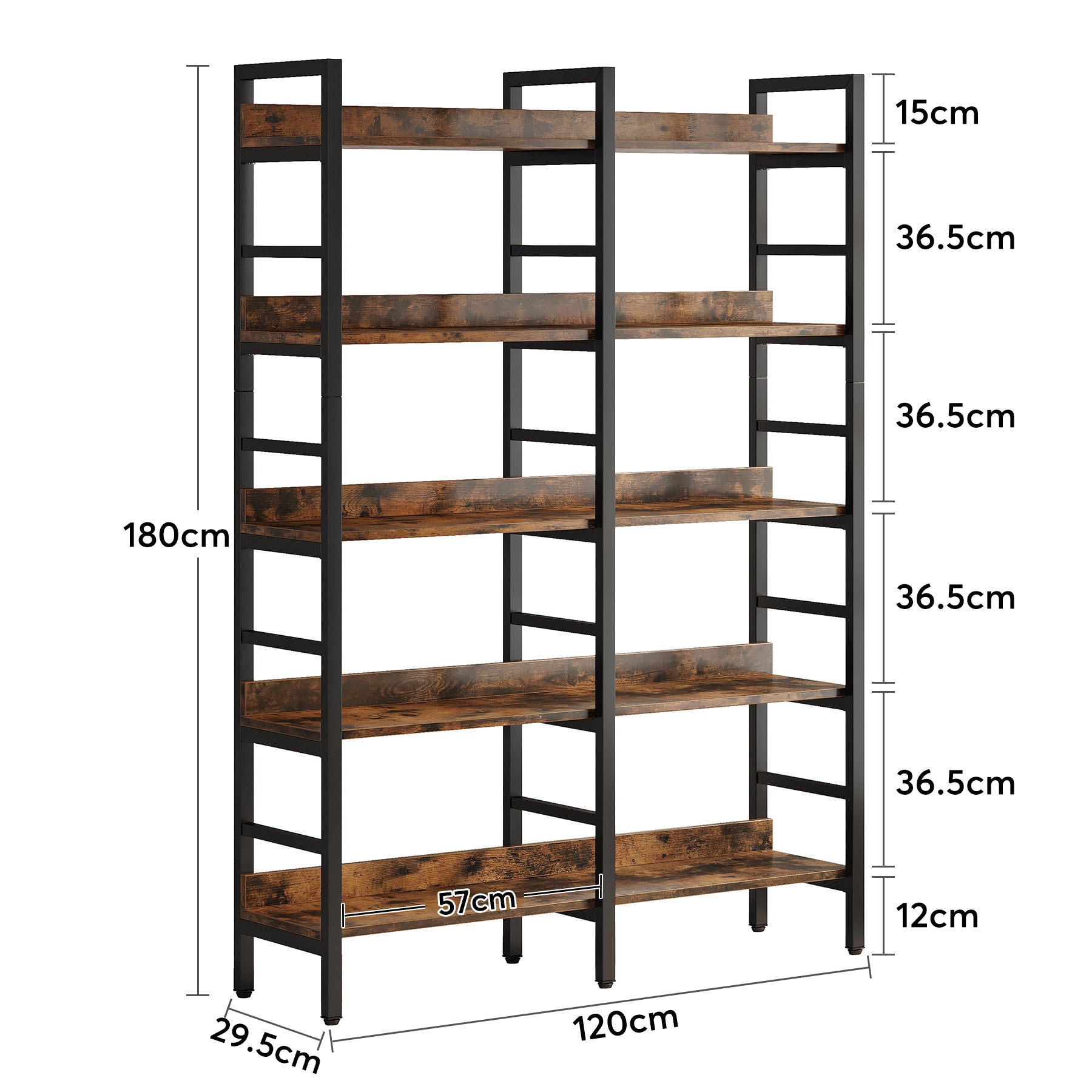 Tribesigns Libreria a 5 livelli, 180 cm Scaffale Portaoggetti Espositore