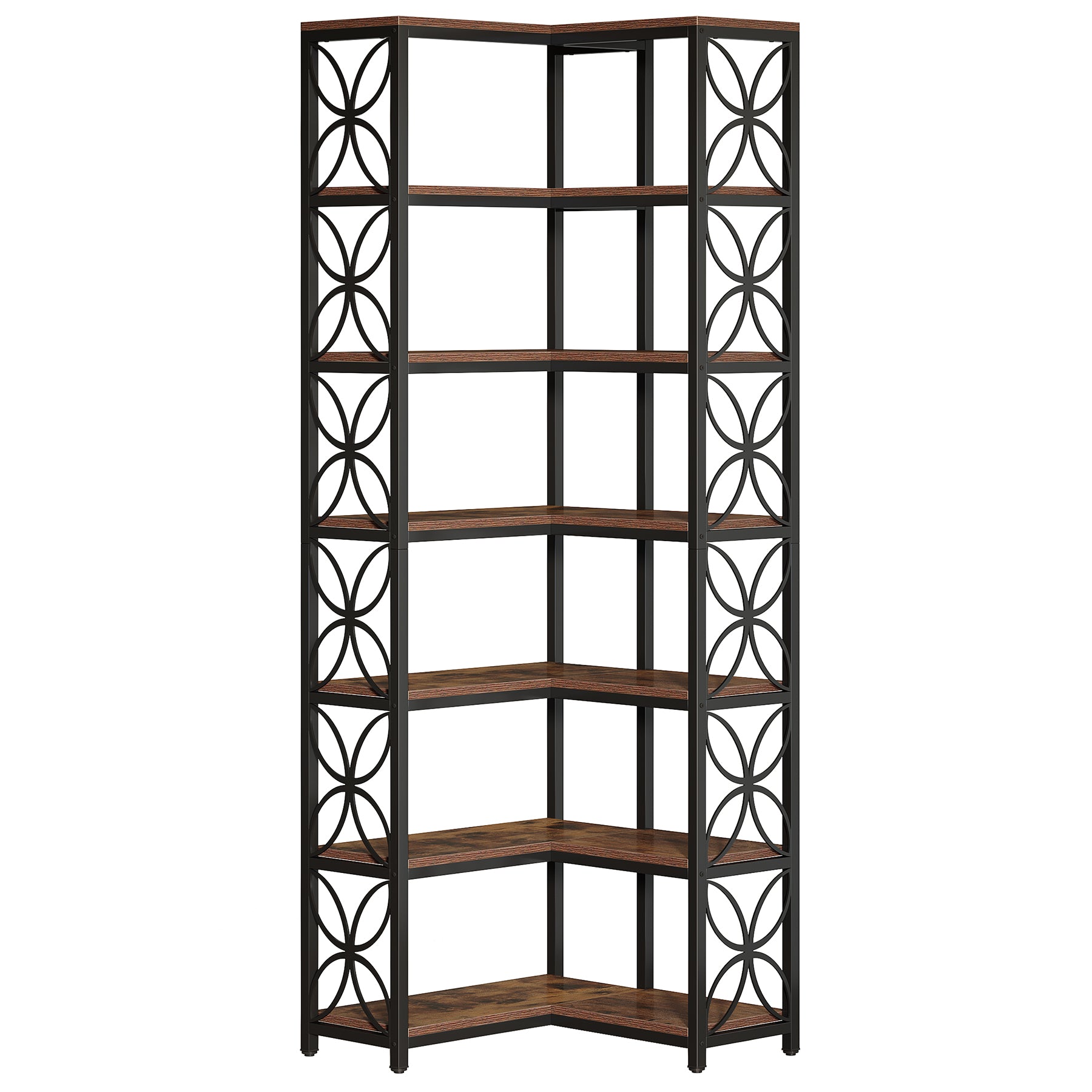 Tribesigns Libreria da 200 cm, Scaffale Angolare a Forma di L con 7 Ripiani