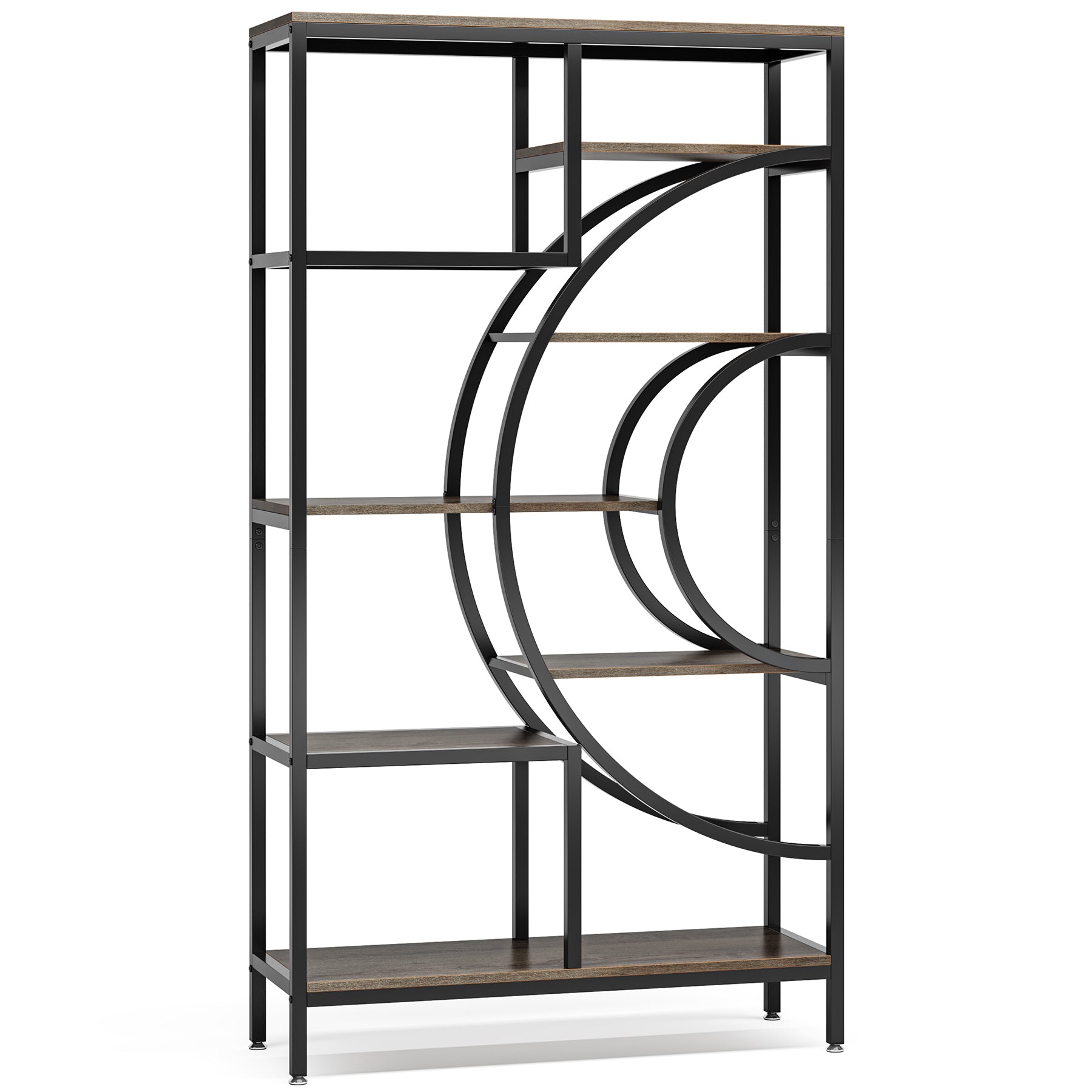 Tribesigns Libreria geometrica, Libreria industrial a 8 ripiani libreria Scaffale rustica con struttura in metallo