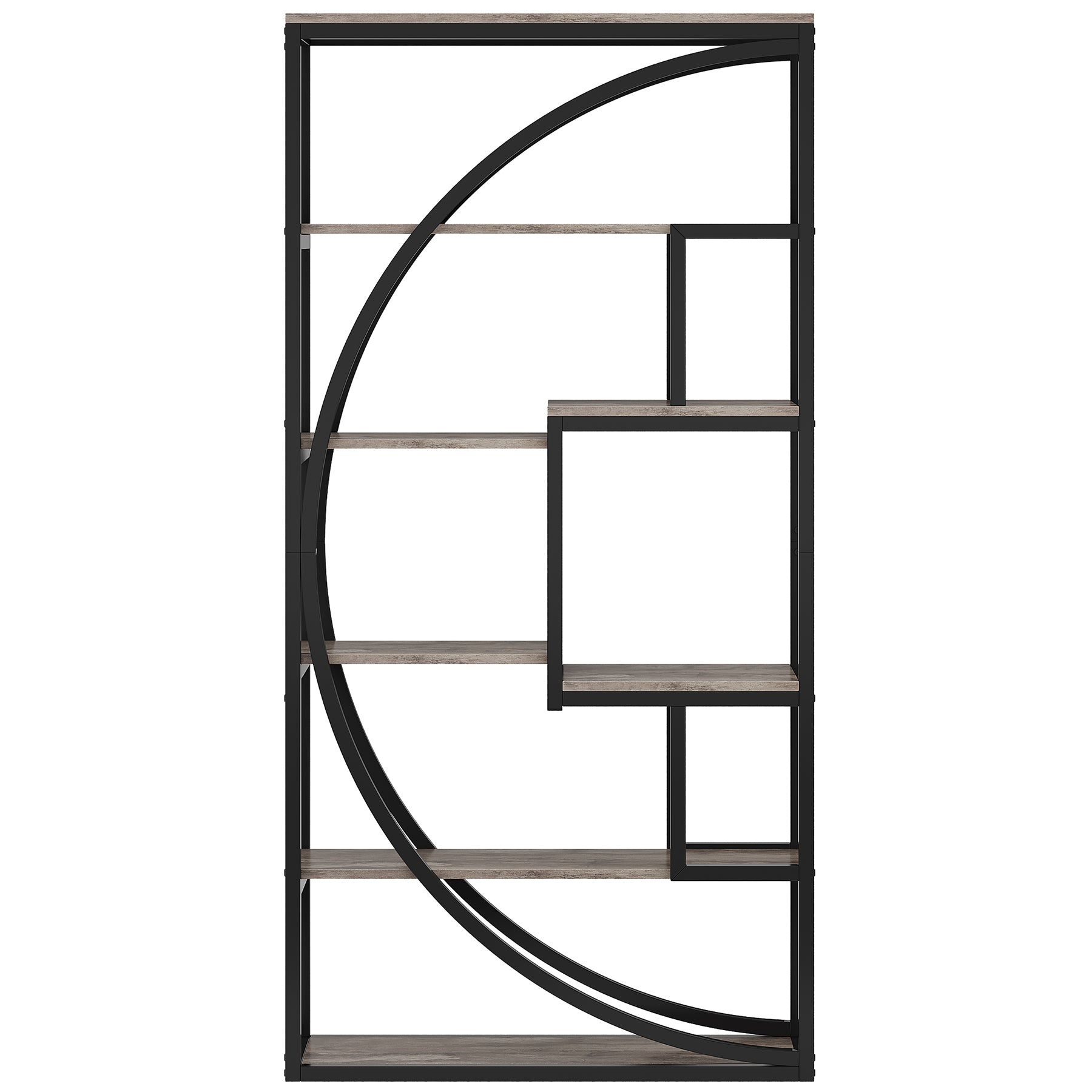 Tribesigns Libreria industriale a 5 ripiani, Altezza 180 cm Con 8 scaffali aperti