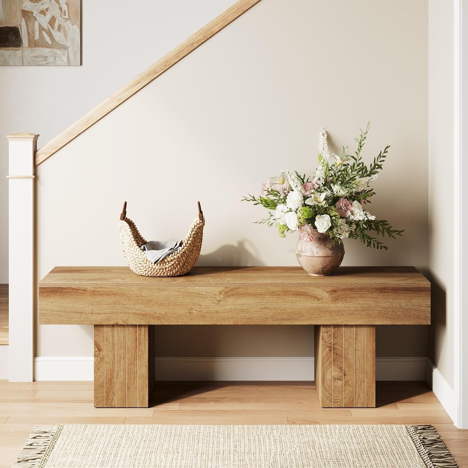 Tribesigns Panchina da 140 cm, panca da ingresso con gambe resistenti