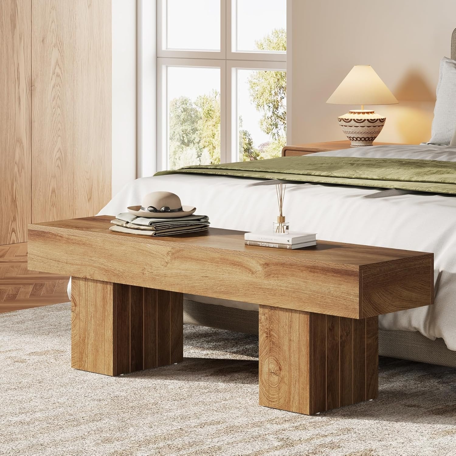 Tribesigns Panchina da 140 cm, panca da ingresso con gambe resistenti