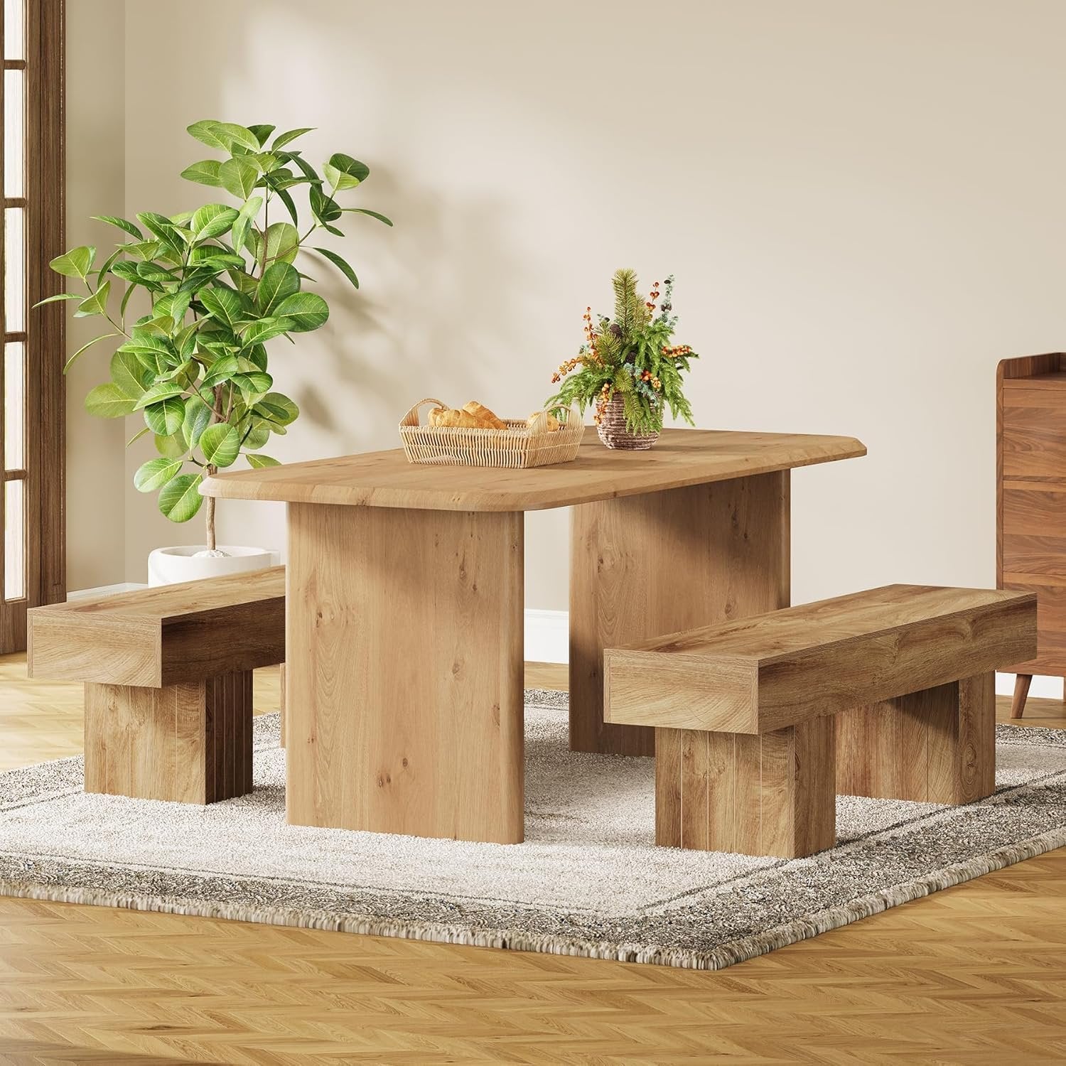 Tribesigns Panchina da 140 cm, panca da ingresso con gambe resistenti