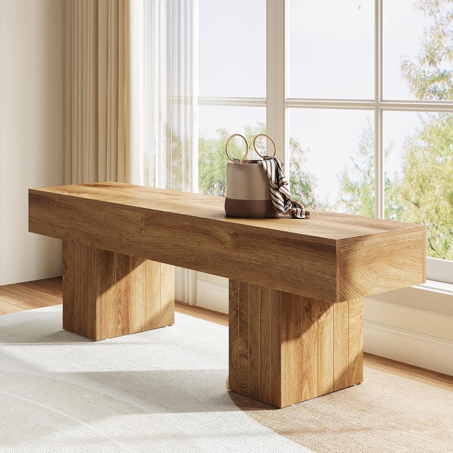 Tribesigns Panchina da 140 cm, panca da ingresso con gambe resistenti