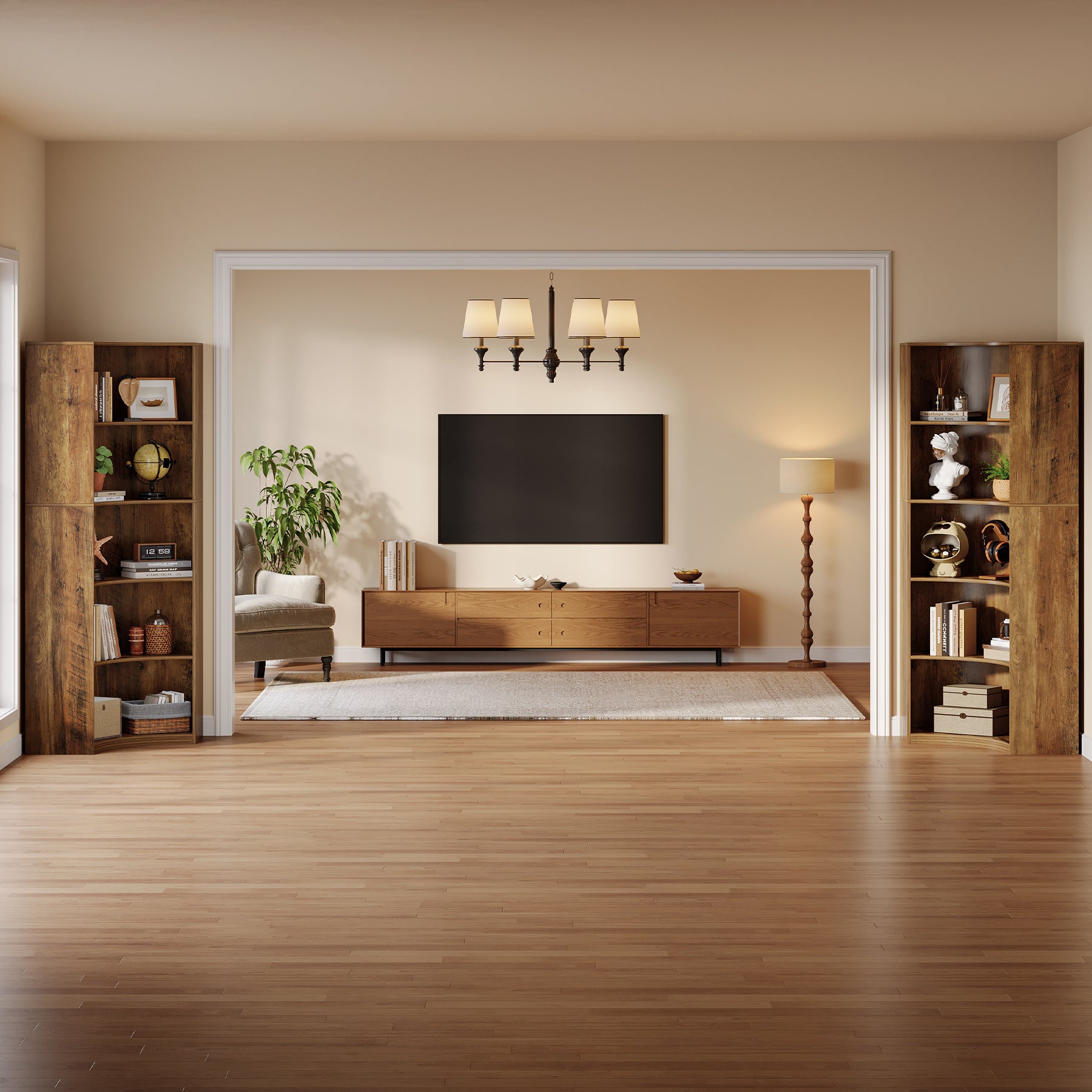 Tribesigns Scaffale angolare, libreria alta 180 cm a 6 ripiani con angoli arrotondati