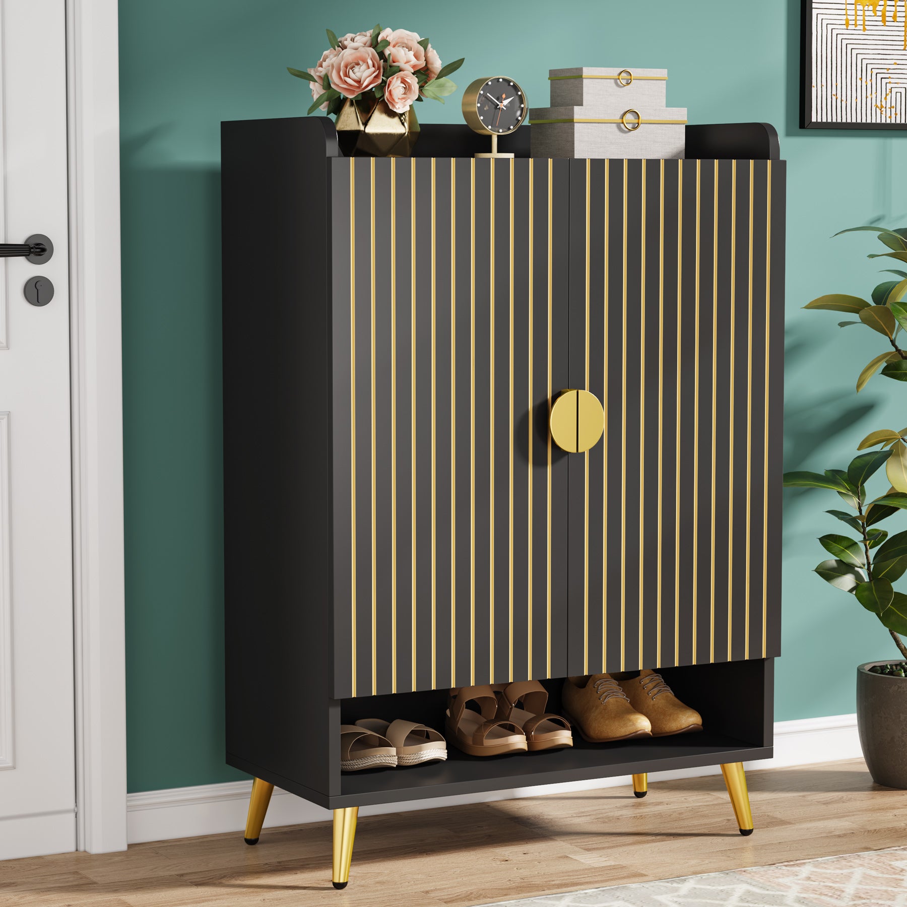 HOMCOM Scarpiera Slim con 3 Ripiani Regolabili a 2 Livelli o Rimovibili HOMCOM Scarpiera Slim con 3 Ripiani Regolabili a 2 Livelli o Rimovibili