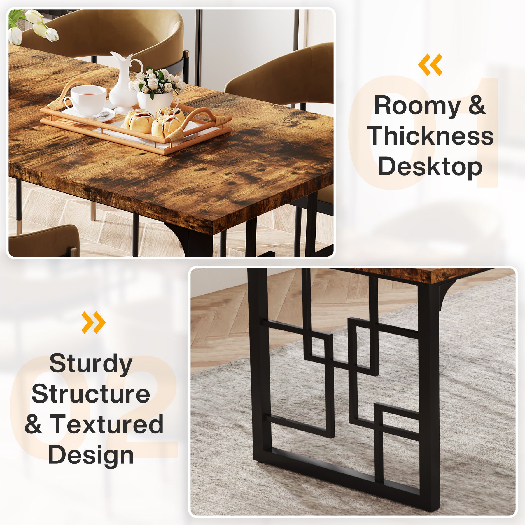 Tribesigns Scrivania, 160 cm Scrivania per laptop,Scrivania da Ufficio Struttura in Metallo