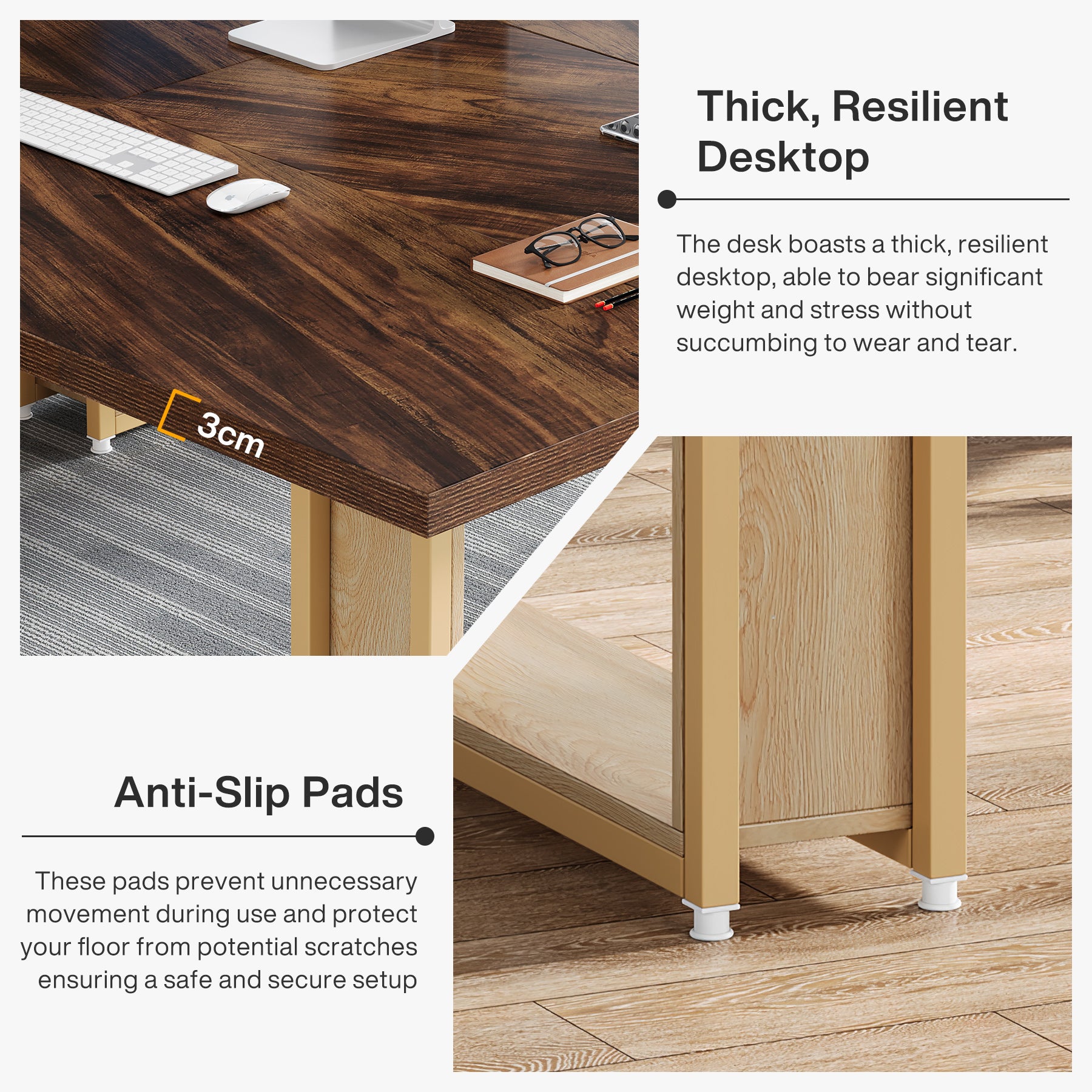 Tribesigns Scrivania 160cm, Scrivania in Legno Semplice per Ufficio Grande Scrivania per Computer