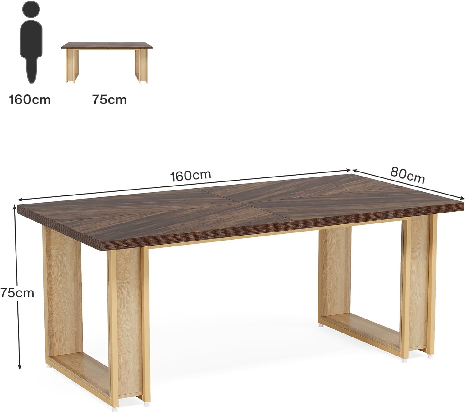 Tribesigns Scrivania 160cm, Scrivania in Legno Semplice per Ufficio Grande Scrivania per Computer