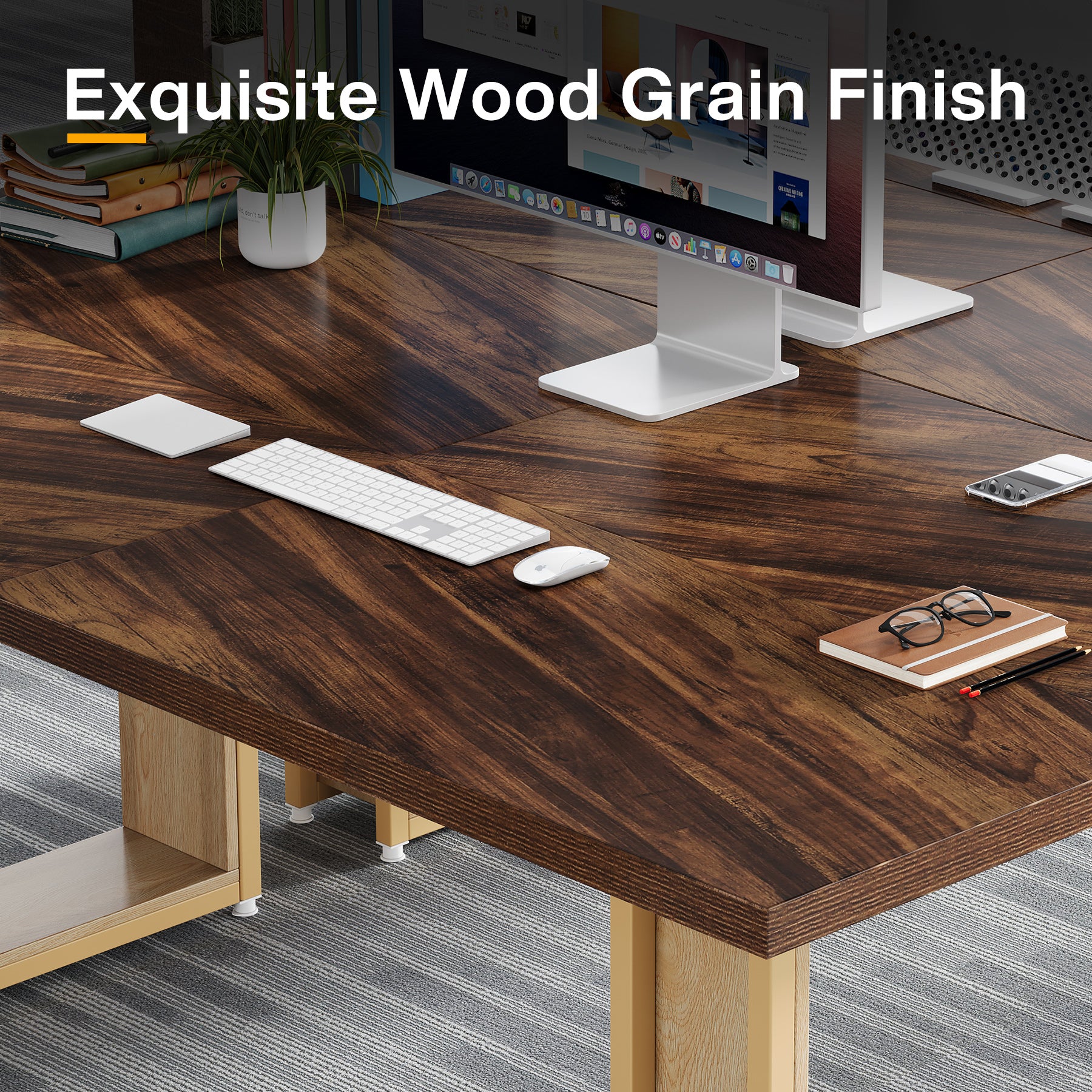 Tribesigns Scrivania 160cm, Scrivania in Legno Semplice per Ufficio Grande Scrivania per Computer