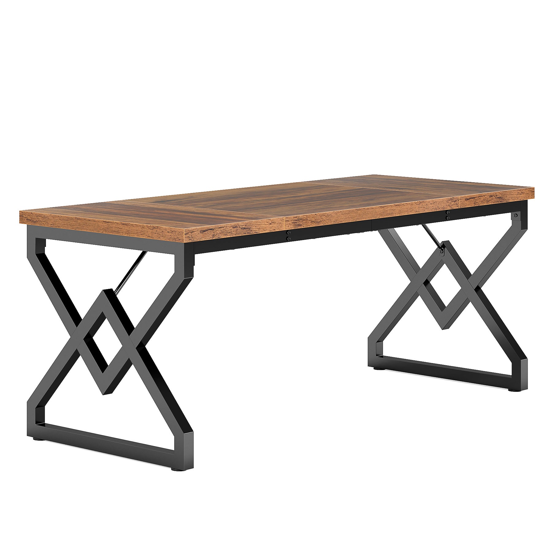 Tribesigns Scrivania, Grande scrivania per ufficio con piano in legno extra spesso e struttura in metallo