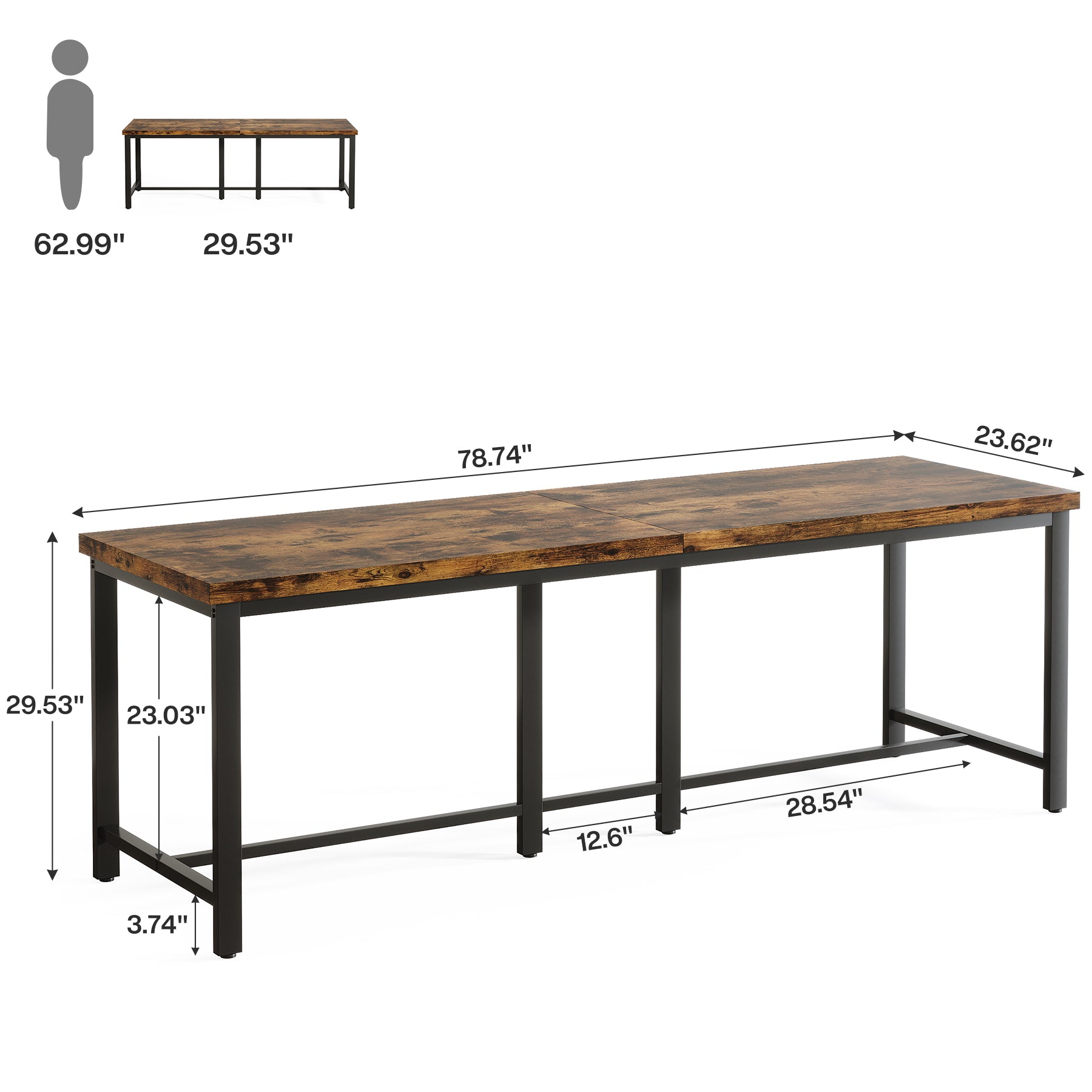 Tribesigns Scrivania, Scrivania per Computer extra Lunga 200 cm Scrivania per studio Camera da Letto